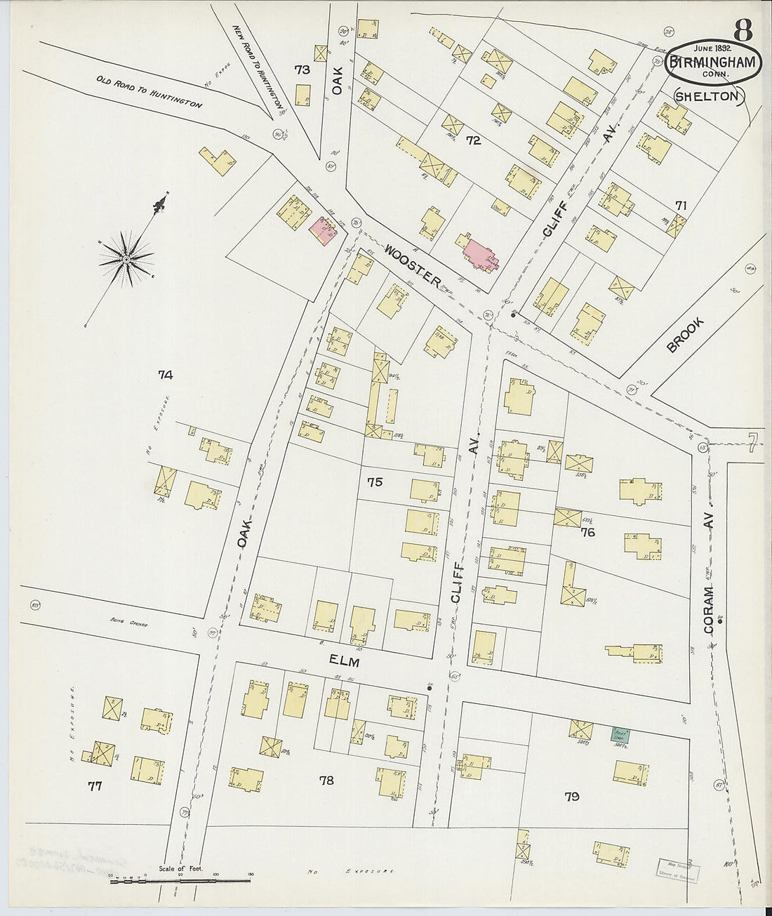 This old map of Shelton, New Haven County, Connecticut was created by Sanborn Map Company in 1892