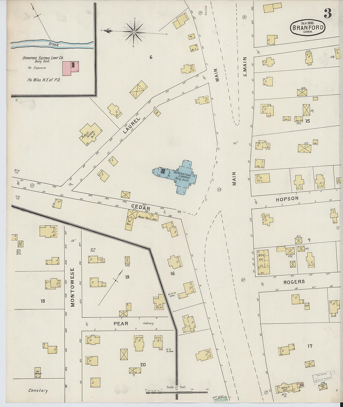 This old map of Branford, New Haven County, Connecticut was created by Sanborn Map Company in 1895