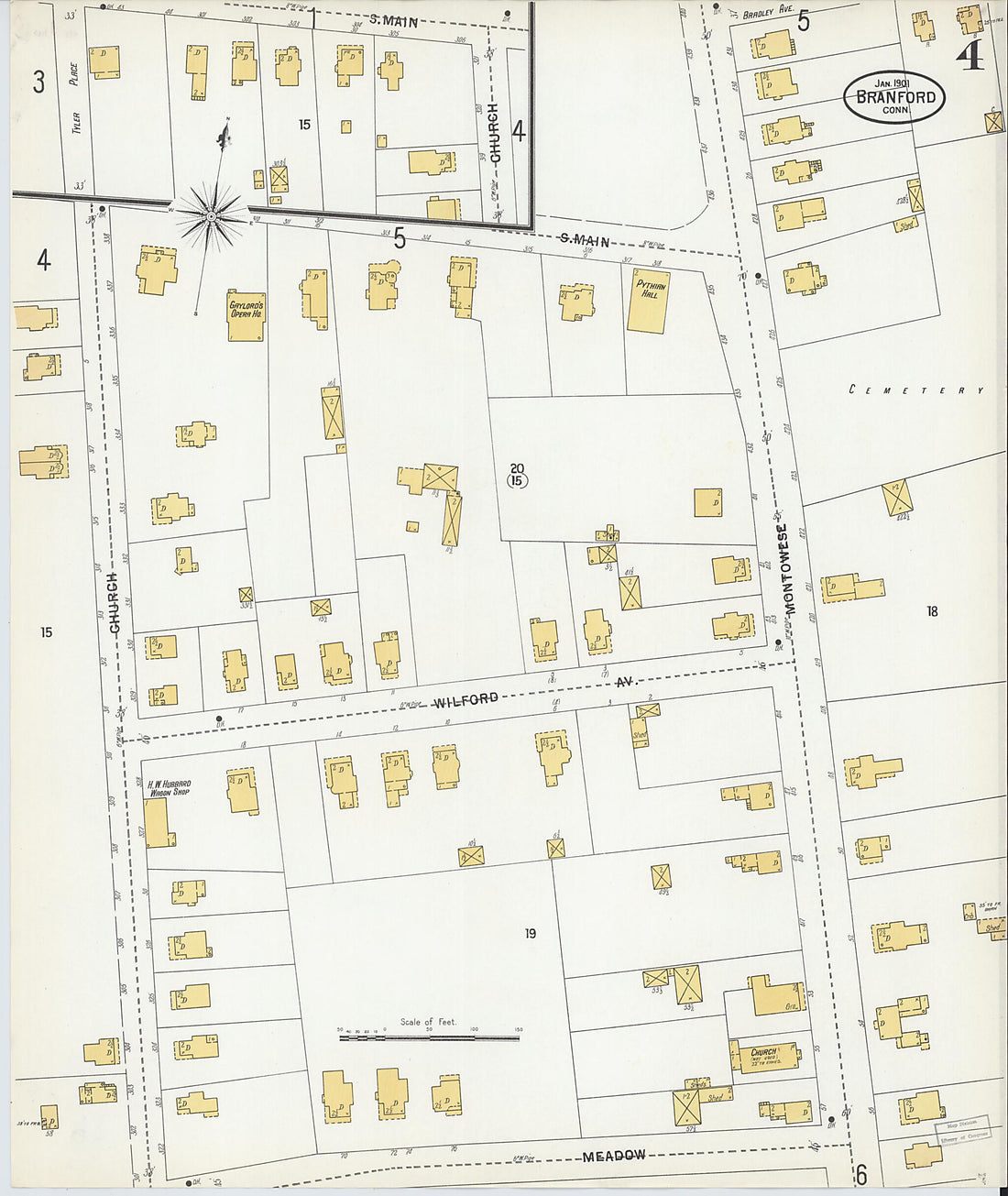 This old map of Branford, New Haven County, Connecticut was created by Sanborn Map Company in 1901