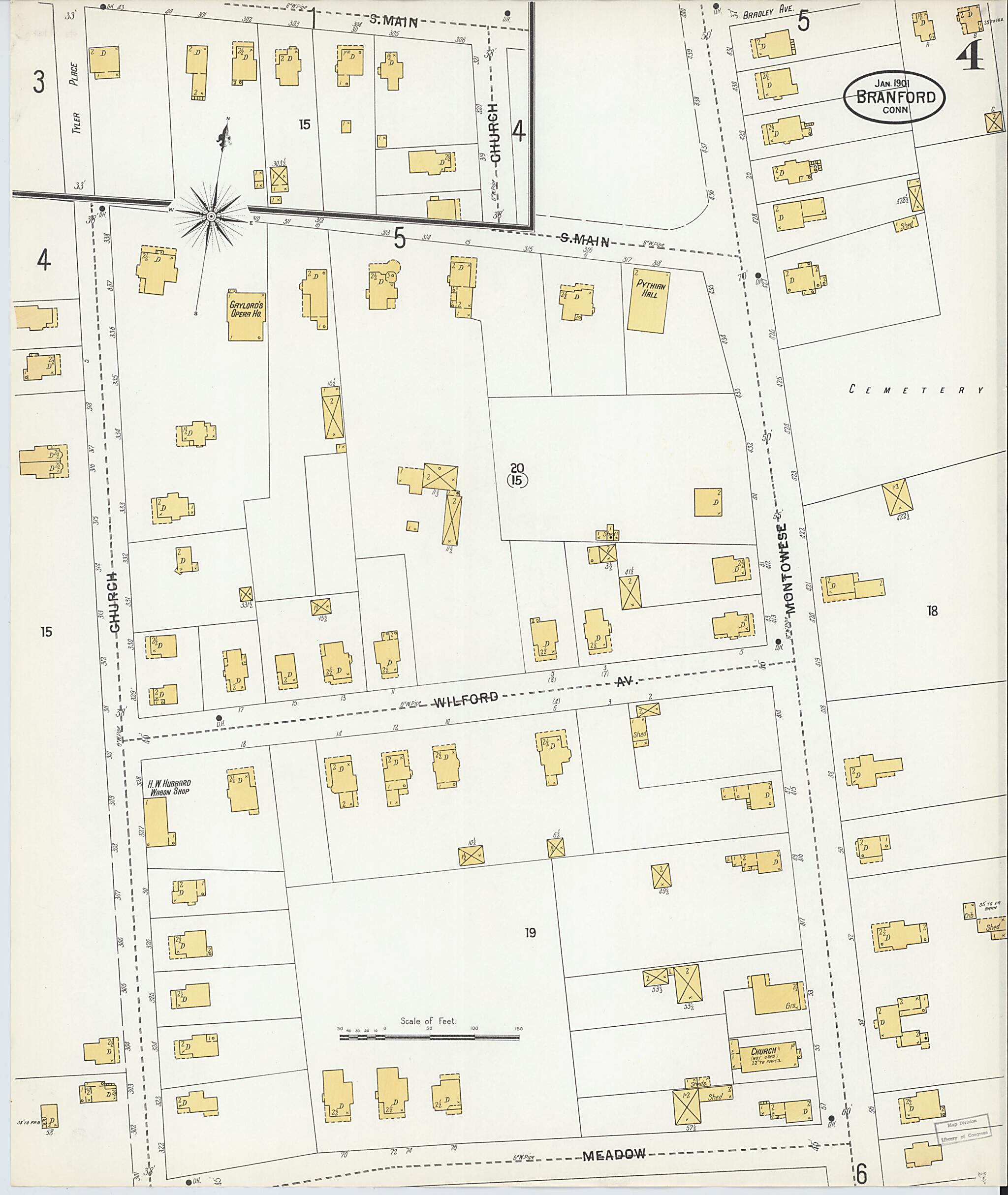 This old map of Branford, New Haven County, Connecticut was created by Sanborn Map Company in 1901