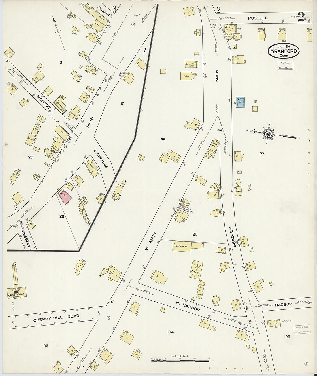 This old map of Branford, New Haven County, Connecticut was created by Sanborn Map Company in 1914