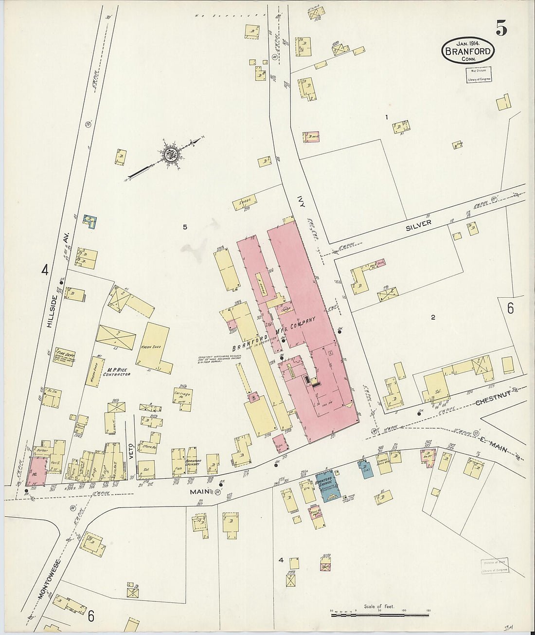 This old map of Branford, New Haven County, Connecticut was created by Sanborn Map Company in 1914