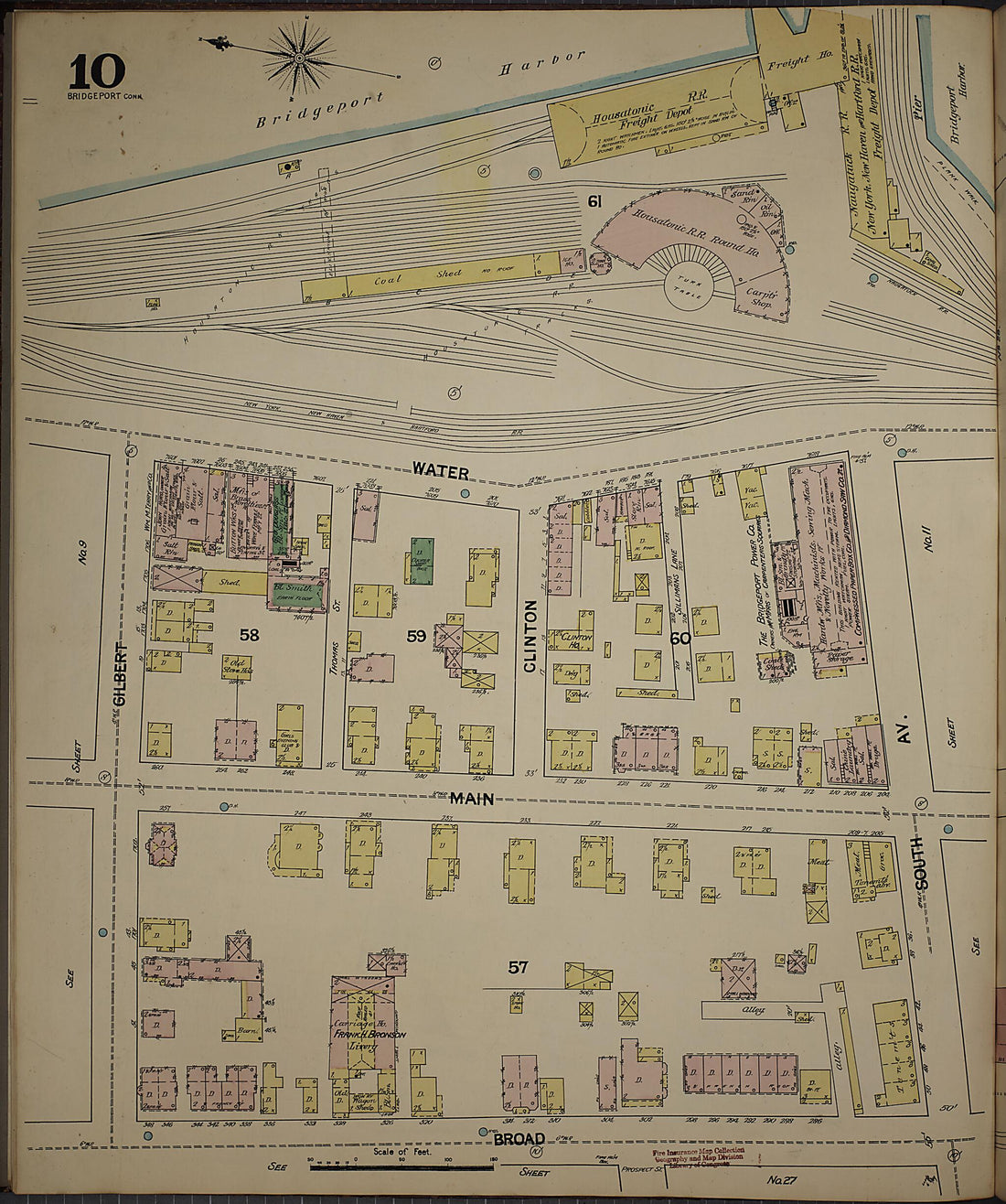 This old map of Bridgeport, Fairfield County, Connecticut was created by Sanborn Map Company in 1889
