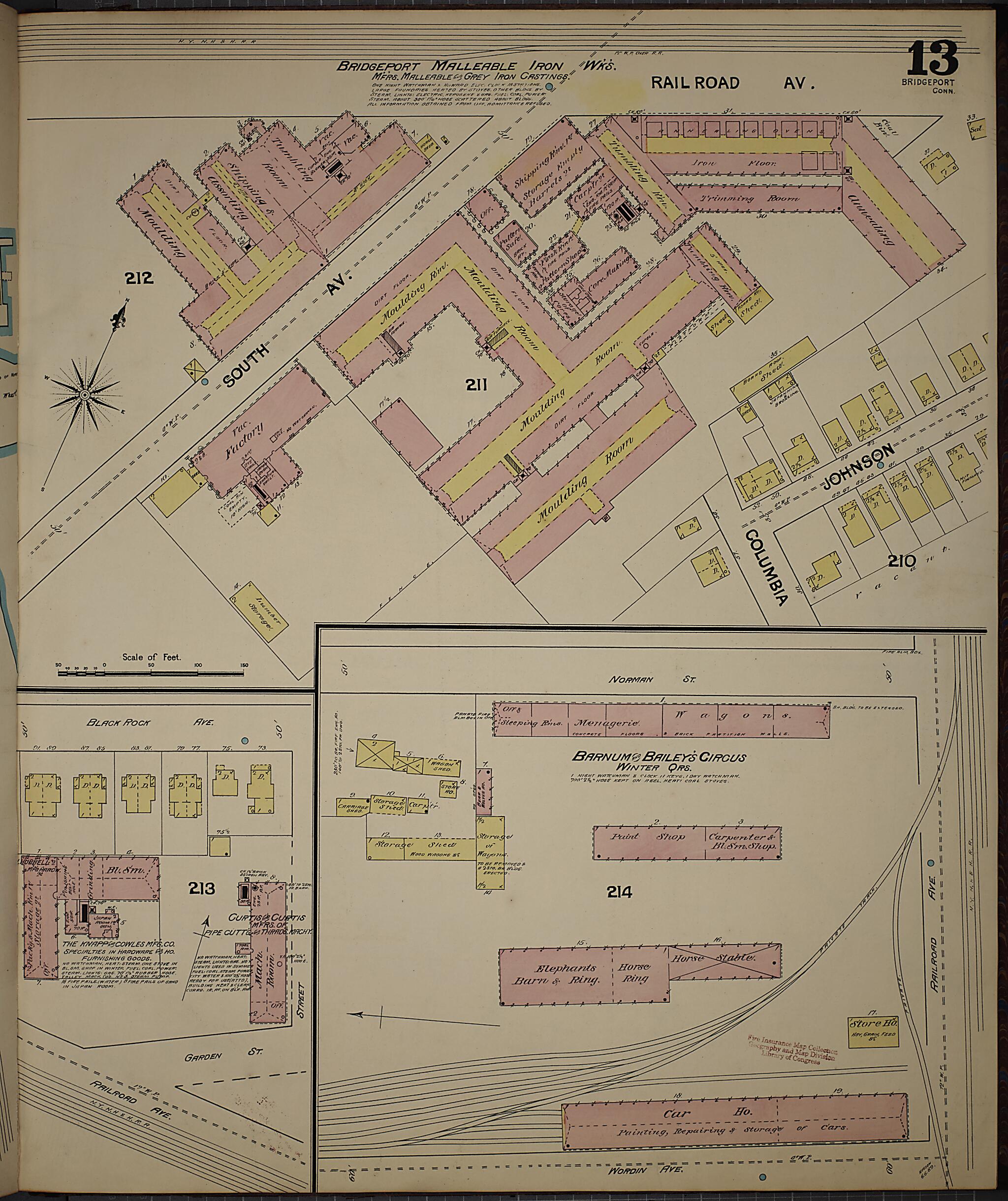 This old map of Bridgeport, Fairfield County, Connecticut was created by Sanborn Map Company in 1889