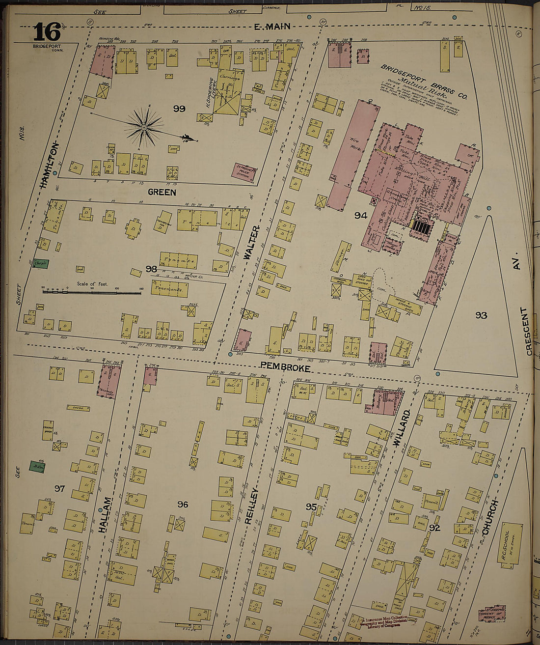 This old map of Bridgeport, Fairfield County, Connecticut was created by Sanborn Map Company in 1889