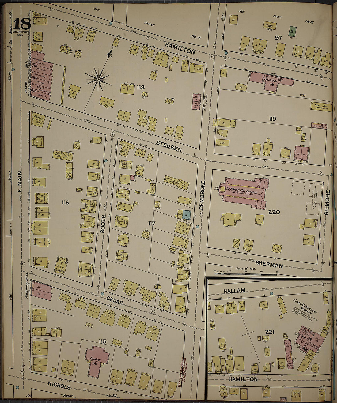 This old map of Bridgeport, Fairfield County, Connecticut was created by Sanborn Map Company in 1889
