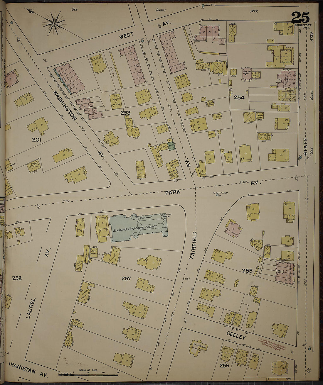 This old map of Bridgeport, Fairfield County, Connecticut was created by Sanborn Map Company in 1889