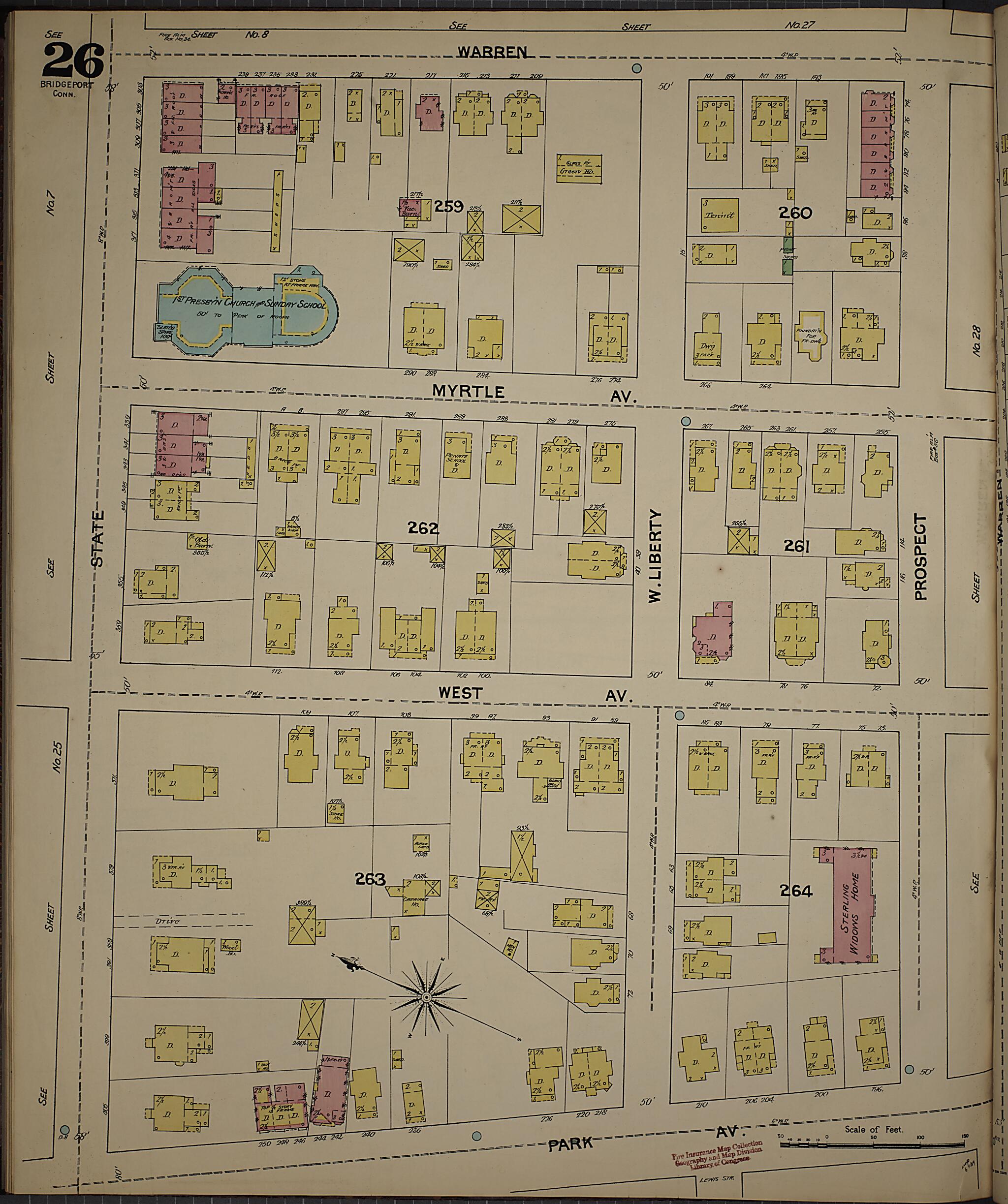 This old map of Bridgeport, Fairfield County, Connecticut was created by Sanborn Map Company in 1889