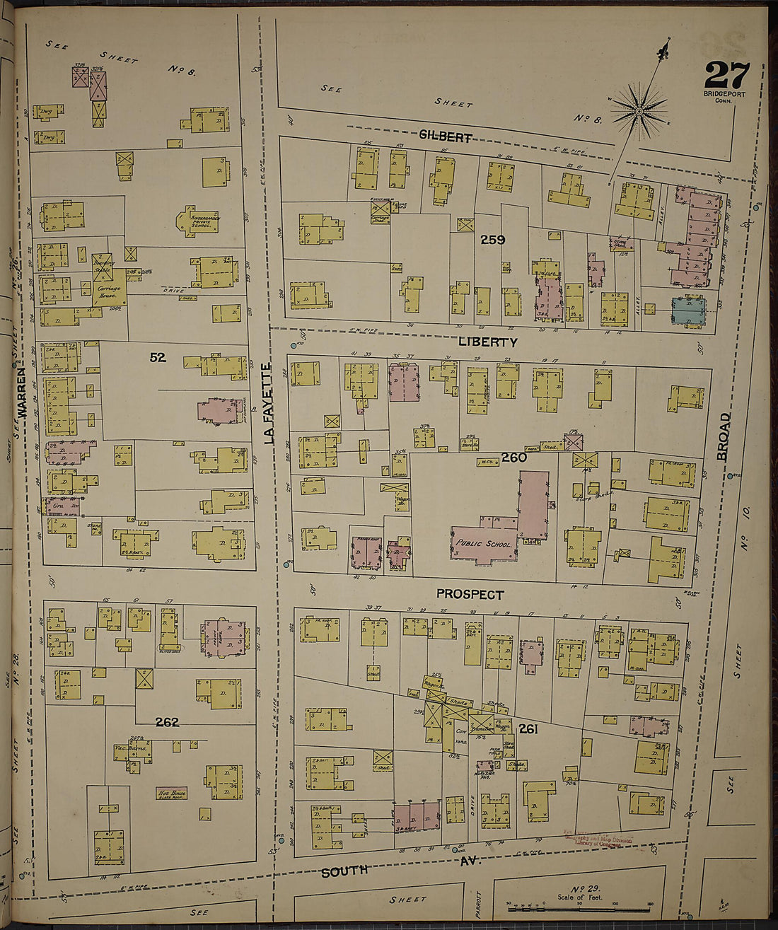 This old map of Bridgeport, Fairfield County, Connecticut was created by Sanborn Map Company in 1889