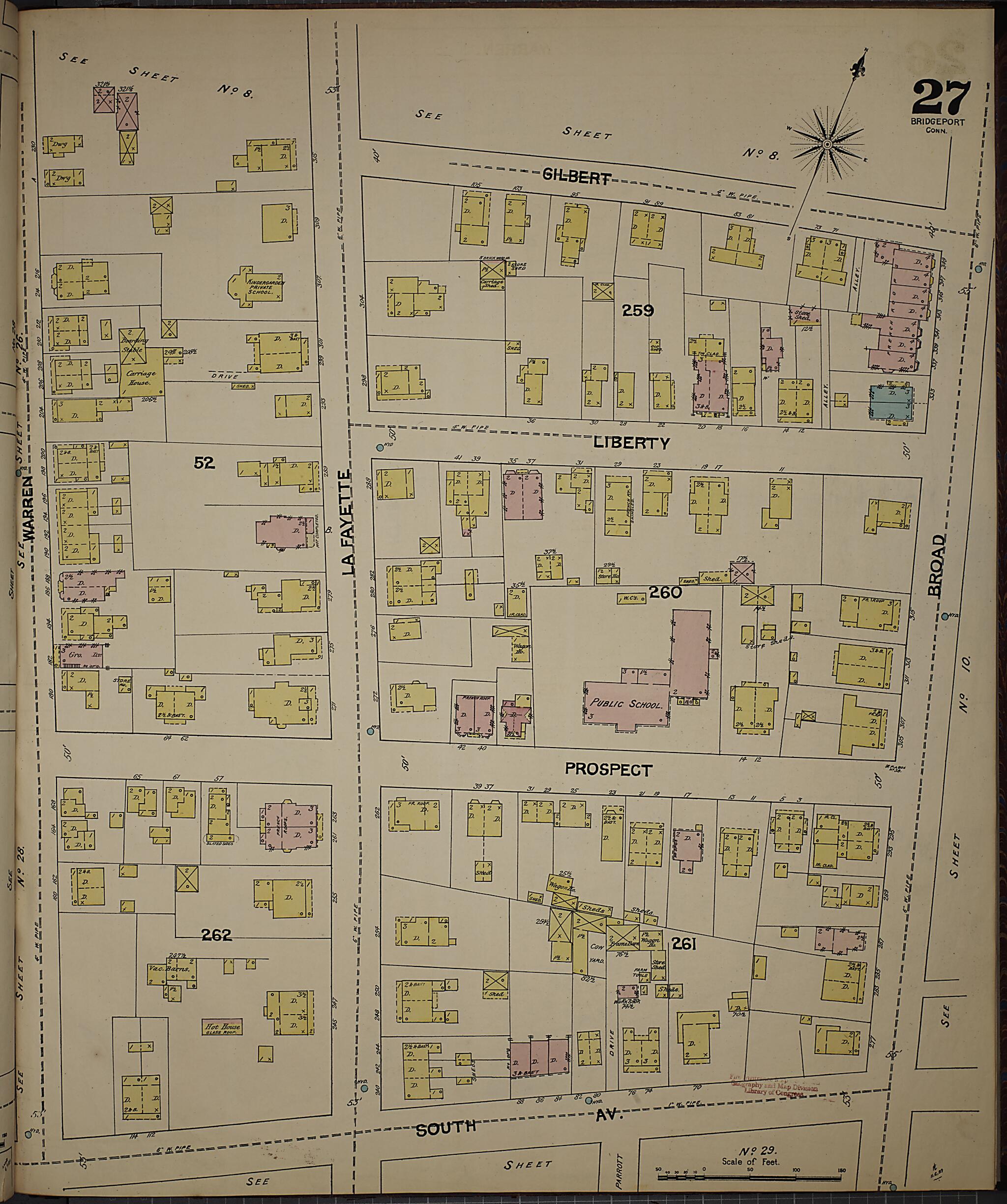 This old map of Bridgeport, Fairfield County, Connecticut was created by Sanborn Map Company in 1889