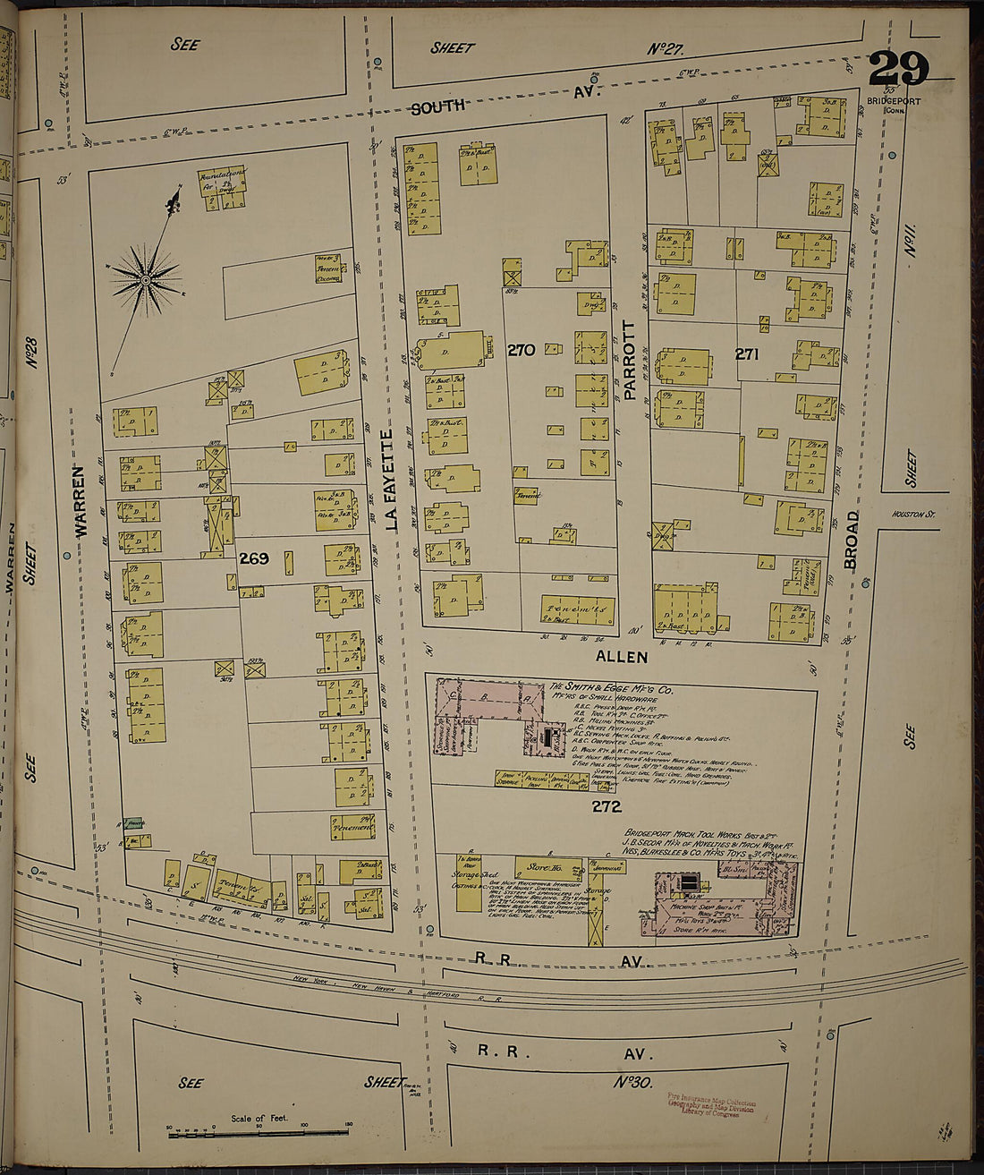 This old map of Bridgeport, Fairfield County, Connecticut was created by Sanborn Map Company in 1889