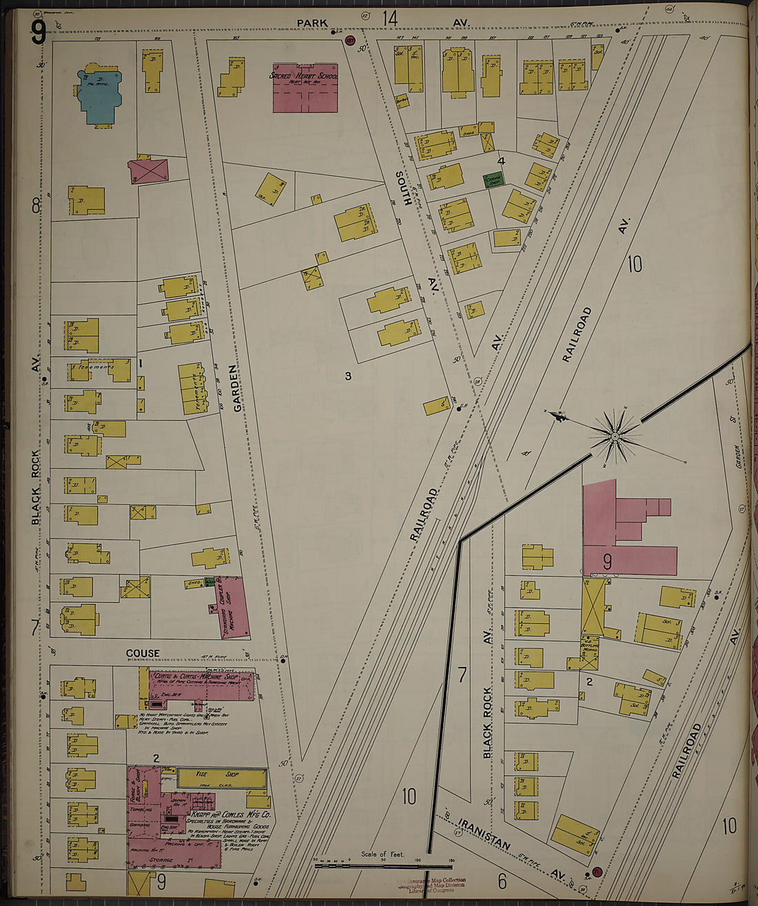 This old map of Bridgeport, Fairfield County, Connecticut was created by Sanborn Map Company in 1898