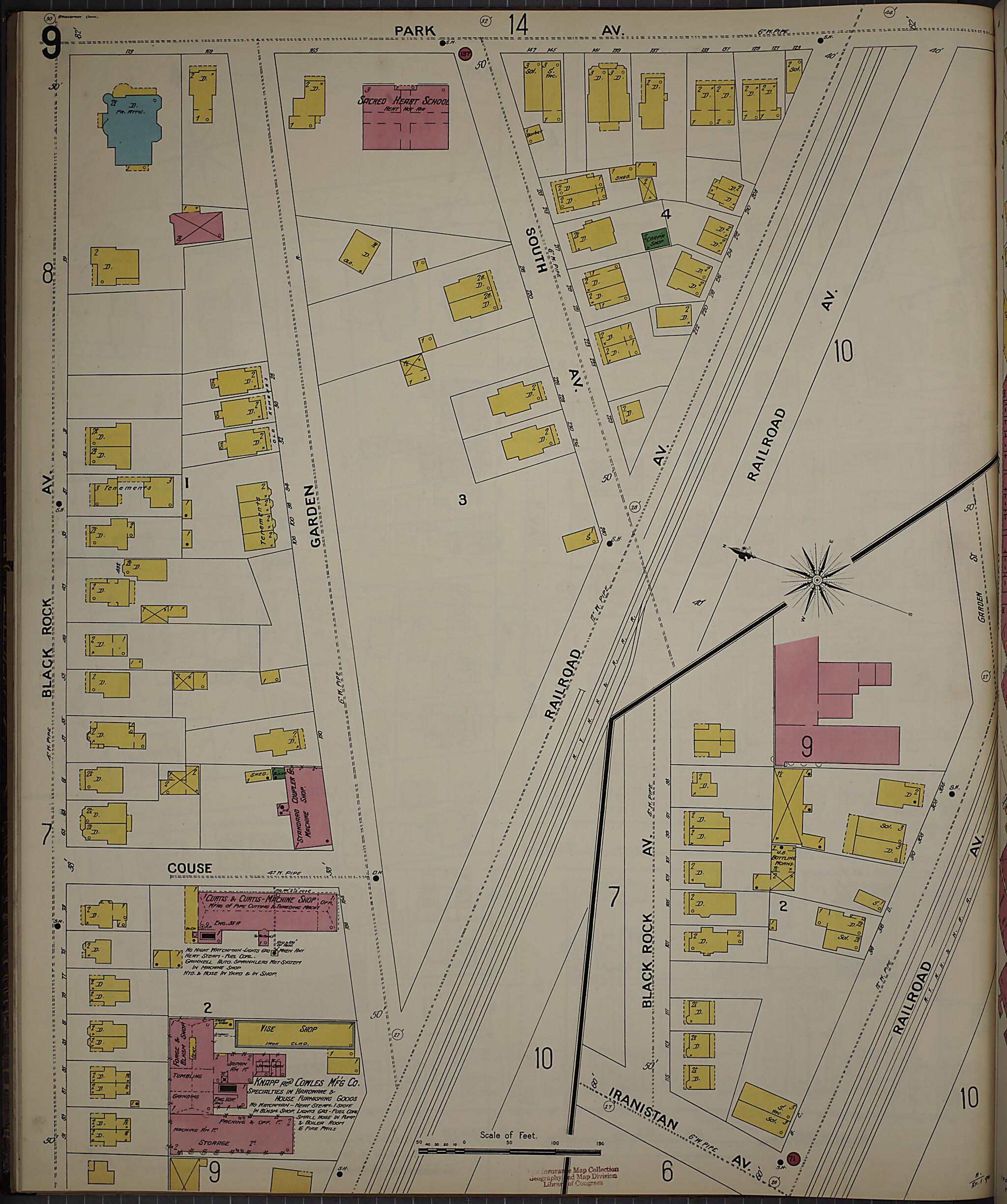 This old map of Bridgeport, Fairfield County, Connecticut was created by Sanborn Map Company in 1898