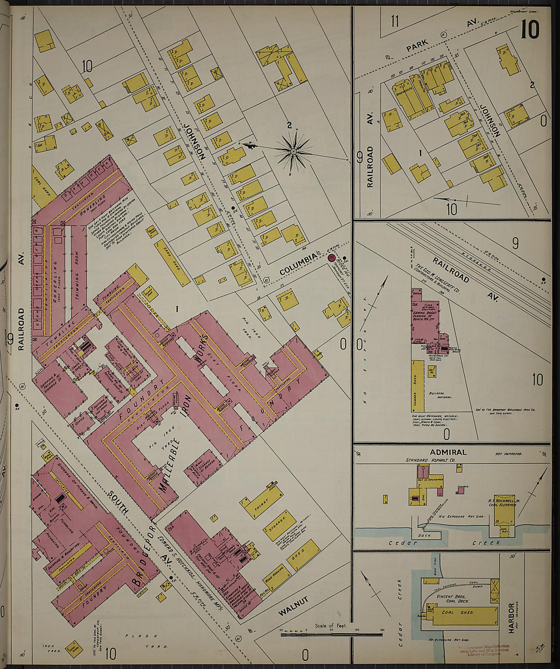 This old map of Bridgeport, Fairfield County, Connecticut was created by Sanborn Map Company in 1898
