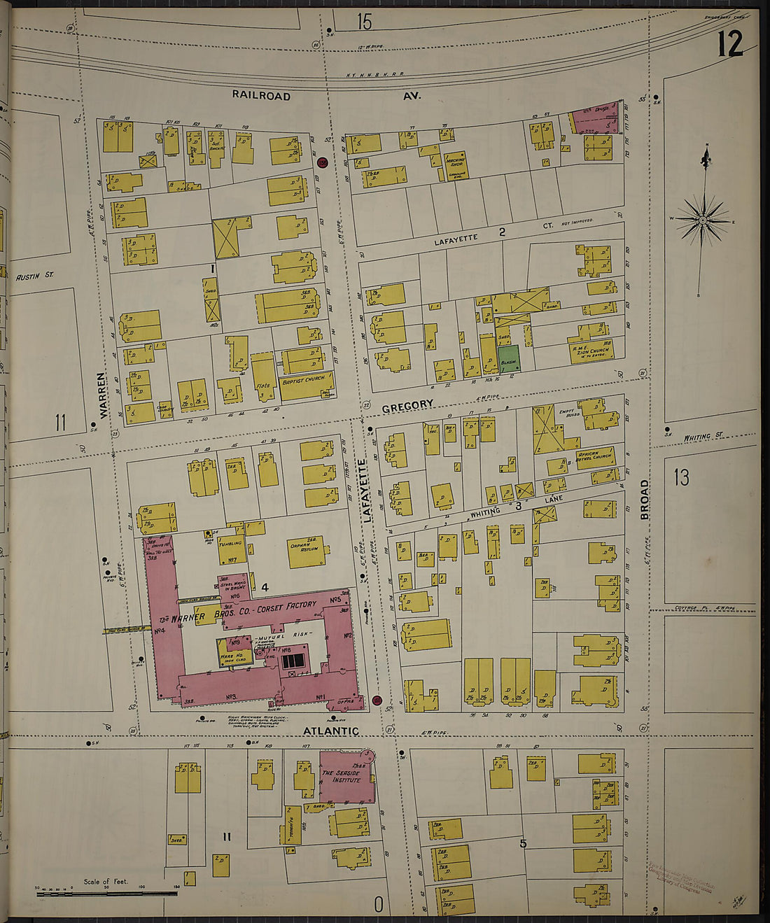This old map of Bridgeport, Fairfield County, Connecticut was created by Sanborn Map Company in 1898
