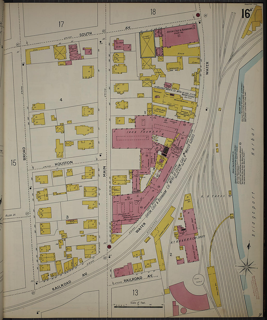 This old map of Bridgeport, Fairfield County, Connecticut was created by Sanborn Map Company in 1898