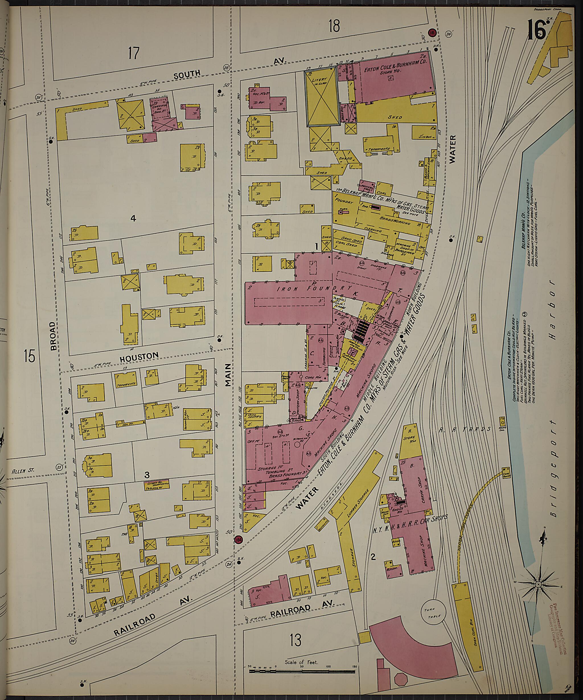 This old map of Bridgeport, Fairfield County, Connecticut was created by Sanborn Map Company in 1898