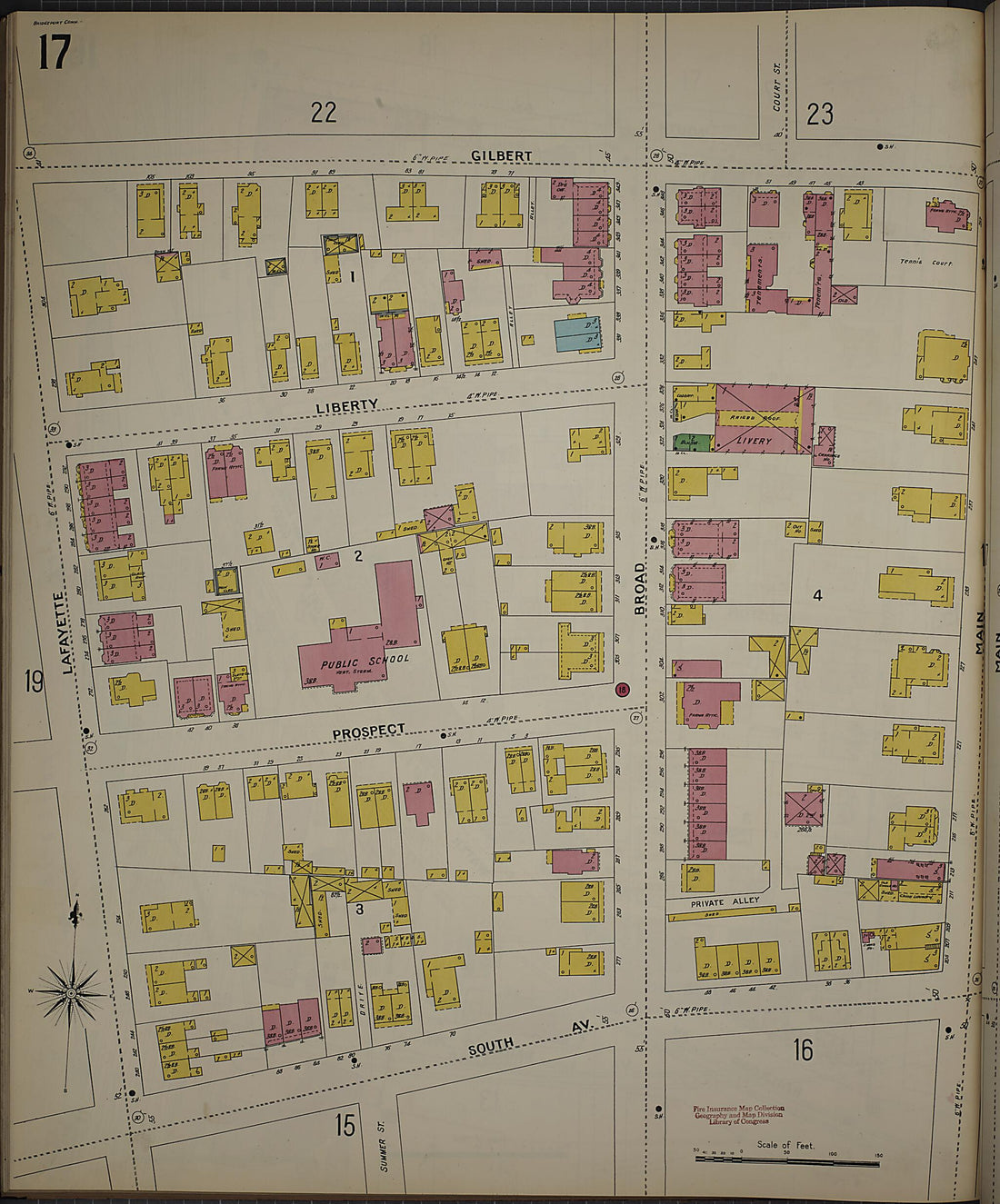 This old map of Bridgeport, Fairfield County, Connecticut was created by Sanborn Map Company in 1898