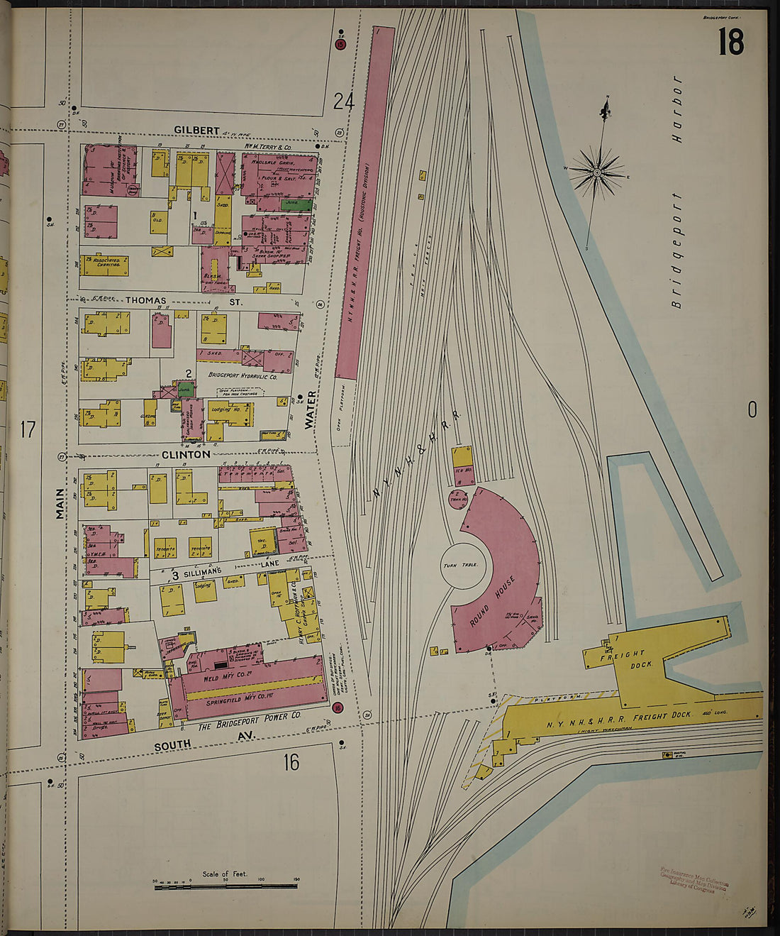 This old map of Bridgeport, Fairfield County, Connecticut was created by Sanborn Map Company in 1898