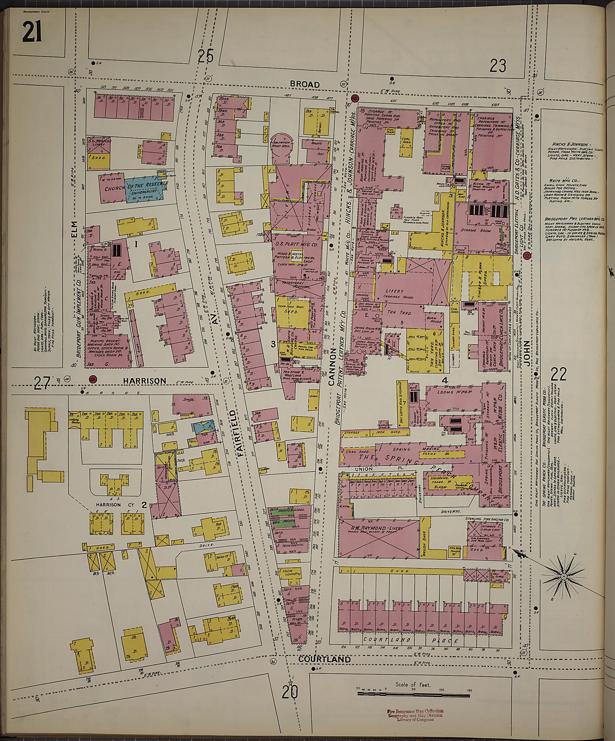 This old map of Bridgeport, Fairfield County, Connecticut was created by Sanborn Map Company in 1898