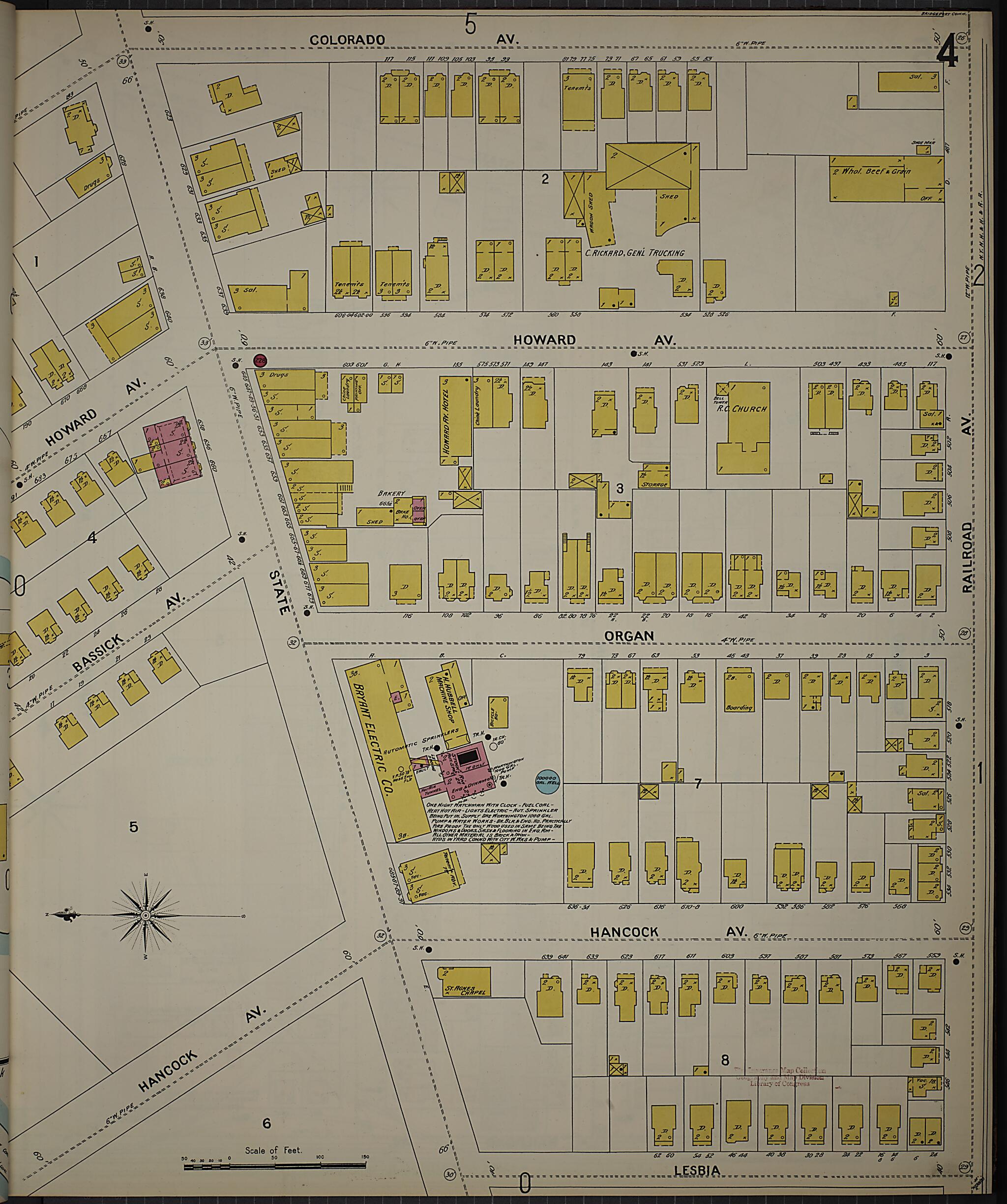 This old map of Bridgeport, Fairfield County, Connecticut was created by Sanborn Map Company in 1898