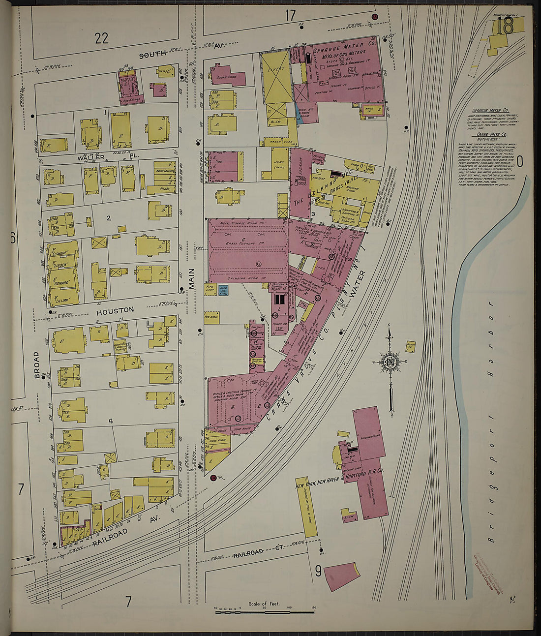 This old map of Bridgeport, Fairfield County, Connecticut was created by Sanborn Map Company in 1913