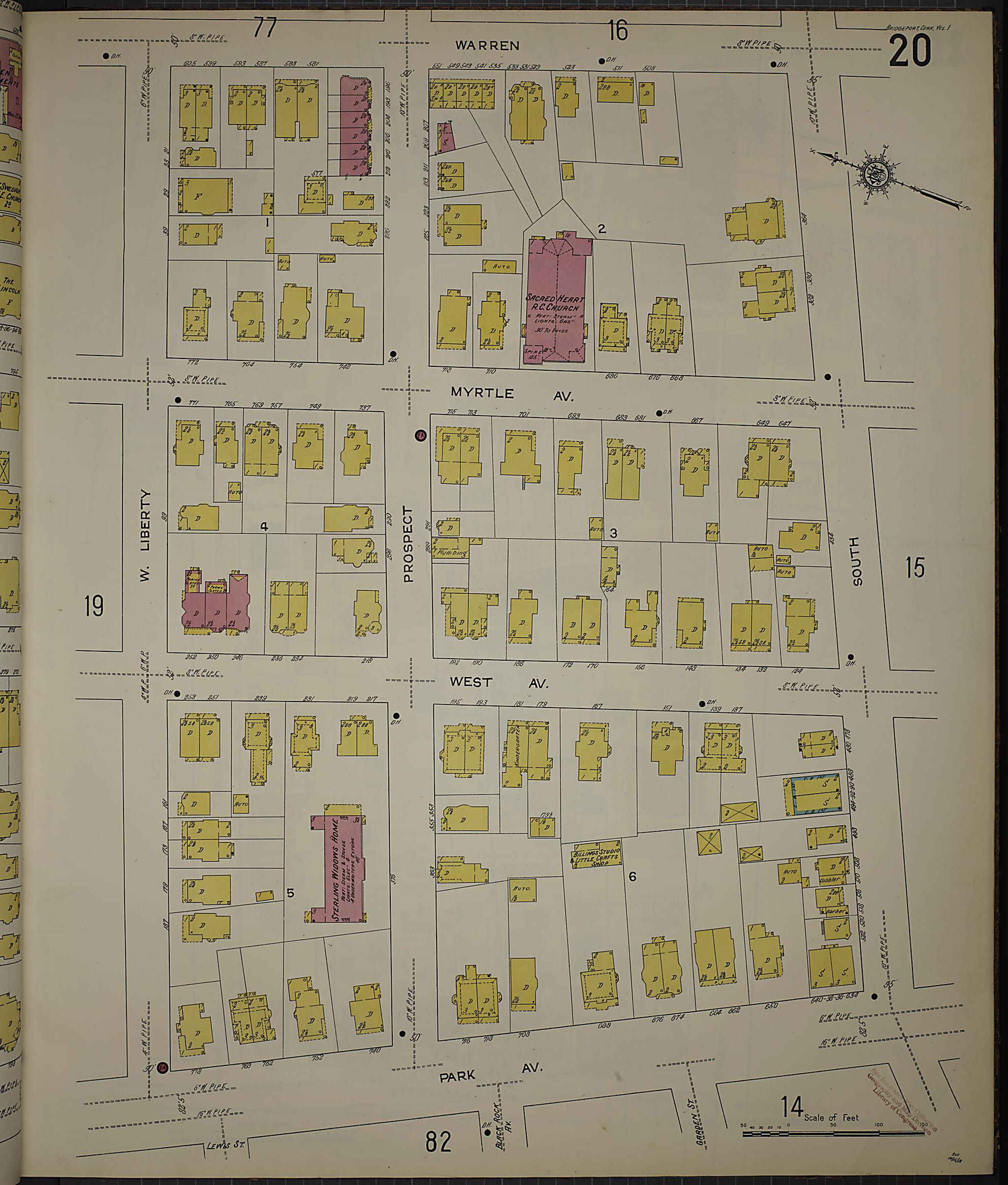 This old map of Bridgeport, Fairfield County, Connecticut was created by Sanborn Map Company in 1913