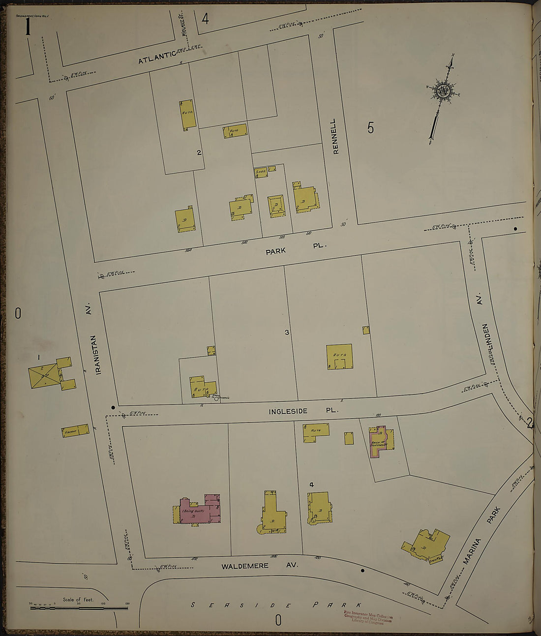This old map of Bridgeport, Fairfield County, Connecticut was created by Sanborn Map Company in 1913