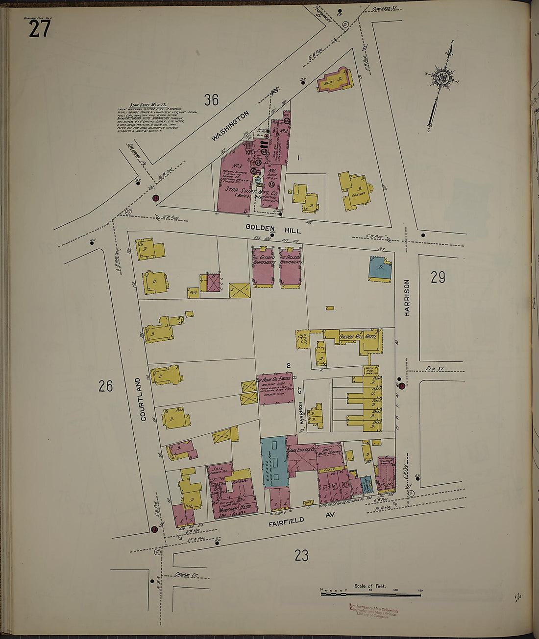 This old map of Bridgeport, Fairfield County, Connecticut was created by Sanborn Map Company in 1913