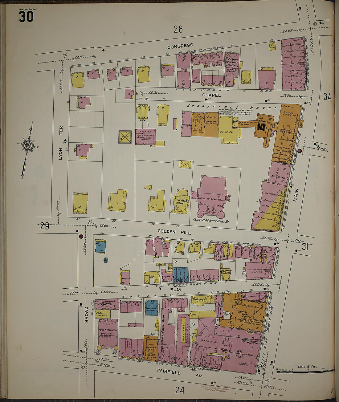 This old map of Bridgeport, Fairfield County, Connecticut was created by Sanborn Map Company in 1913