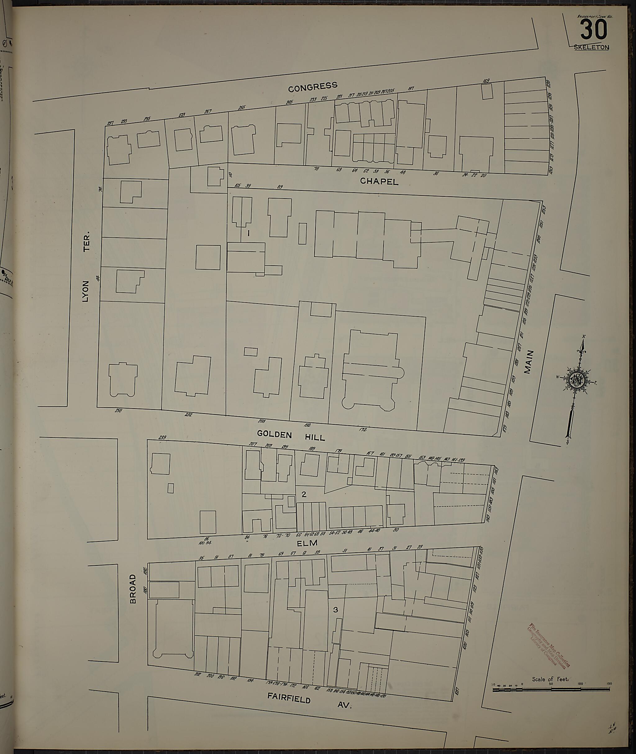 This old map of Bridgeport, Fairfield County, Connecticut was created by Sanborn Map Company in 1913