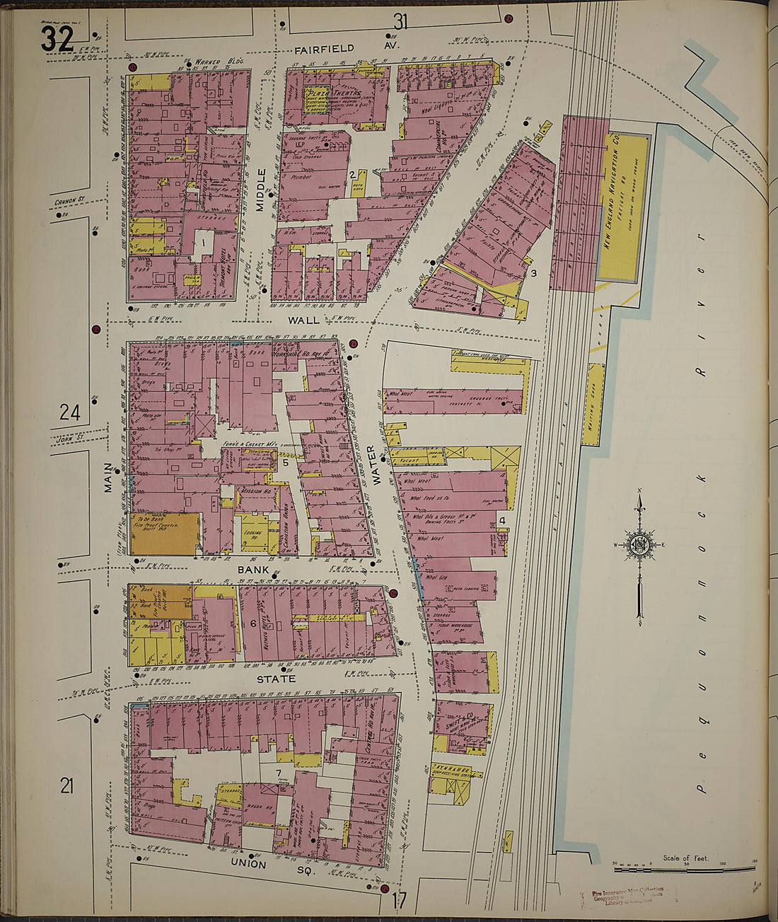 This old map of Bridgeport, Fairfield County, Connecticut was created by Sanborn Map Company in 1913