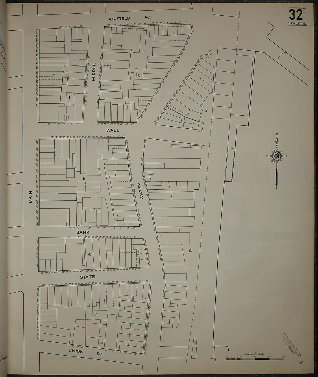 This old map of Bridgeport, Fairfield County, Connecticut was created by Sanborn Map Company in 1913