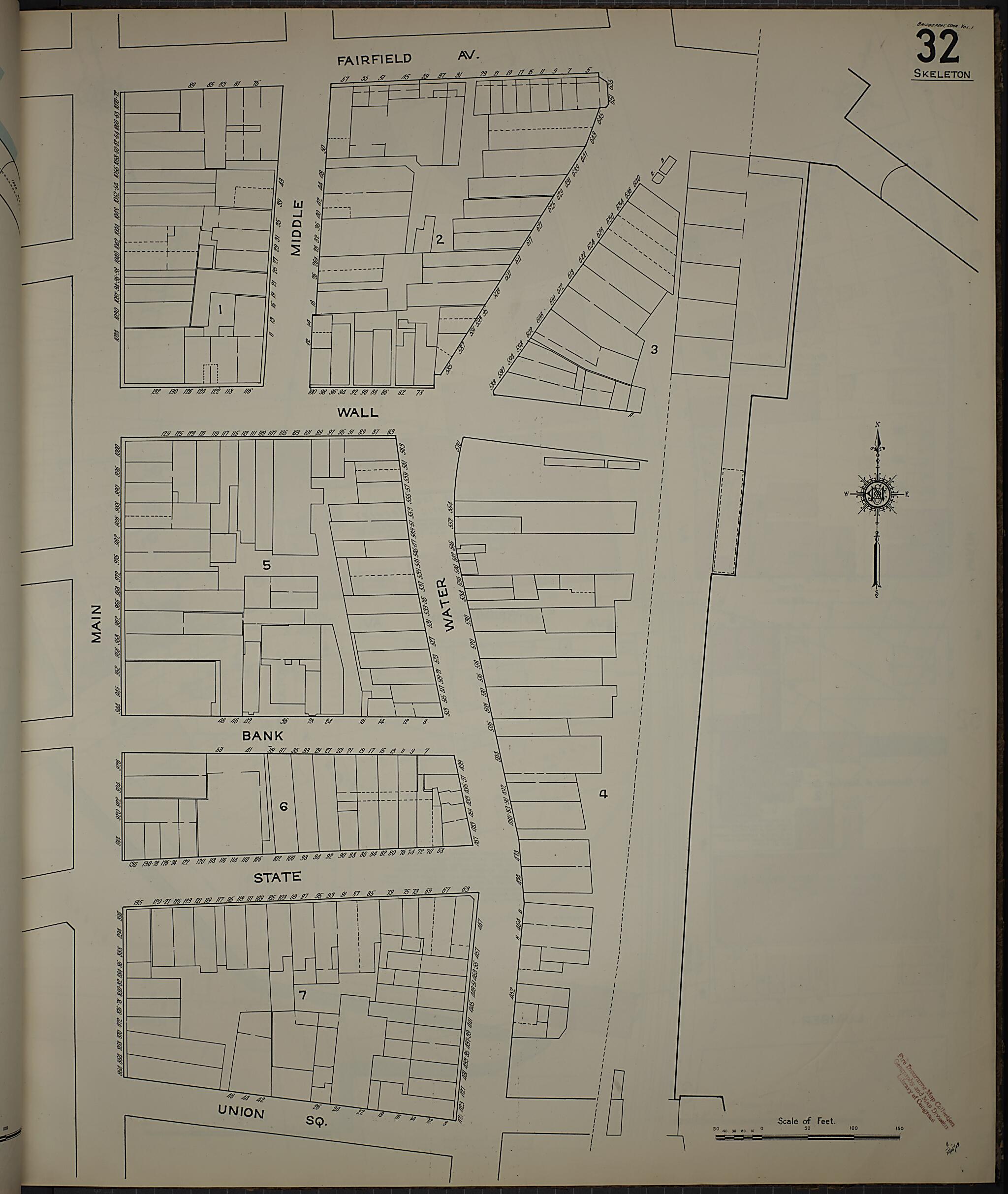 This old map of Bridgeport, Fairfield County, Connecticut was created by Sanborn Map Company in 1913