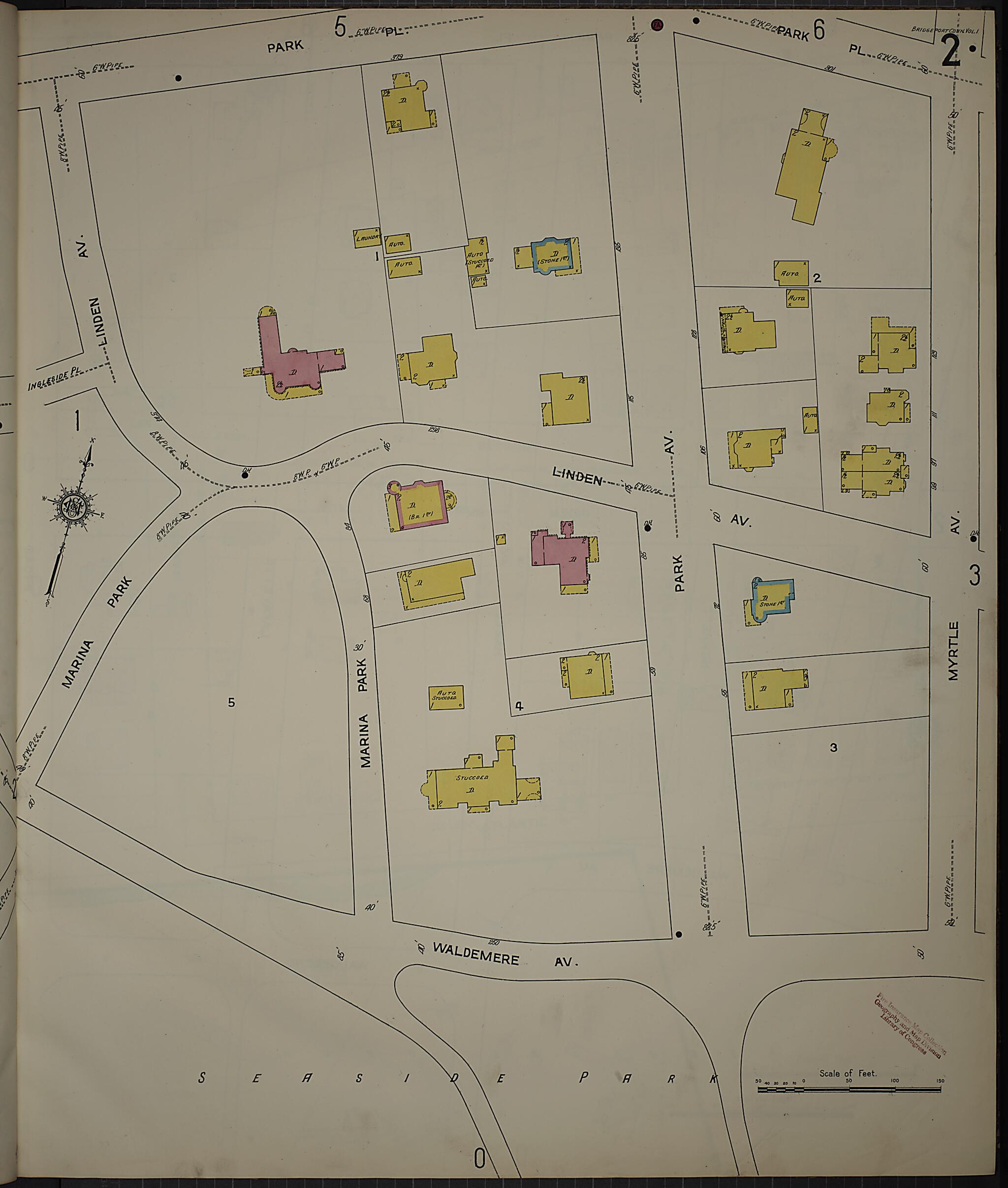 This old map of Bridgeport, Fairfield County, Connecticut was created by Sanborn Map Company in 1913