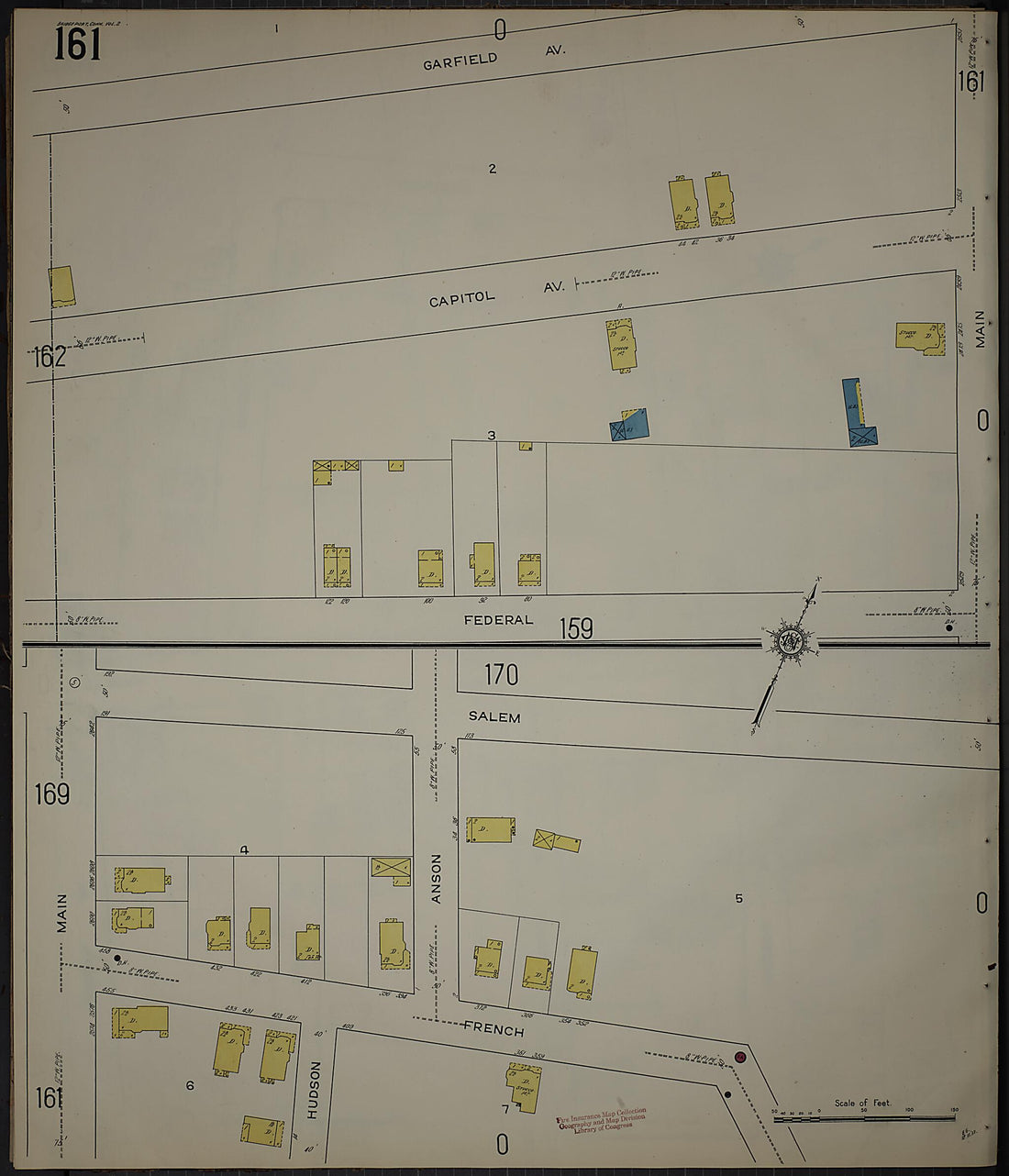 This old map of Bridgeport, Fairfield County, Connecticut was created by Sanborn Map Company in 1913