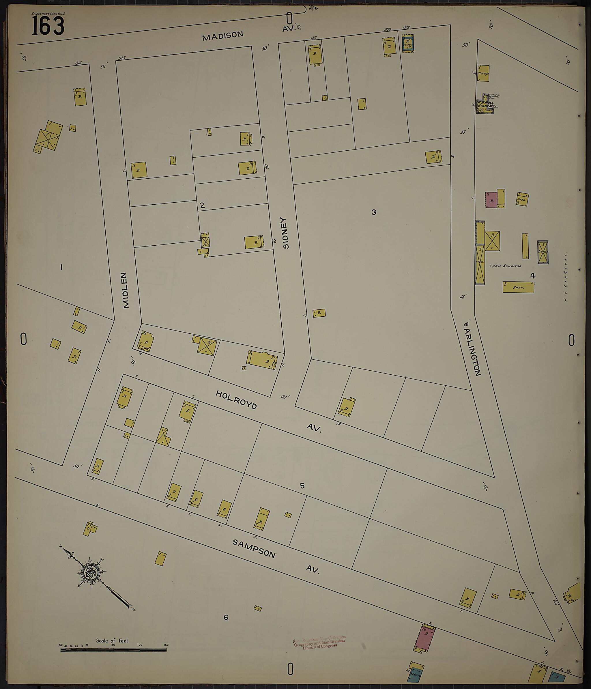 This old map of Bridgeport, Fairfield County, Connecticut was created by Sanborn Map Company in 1913