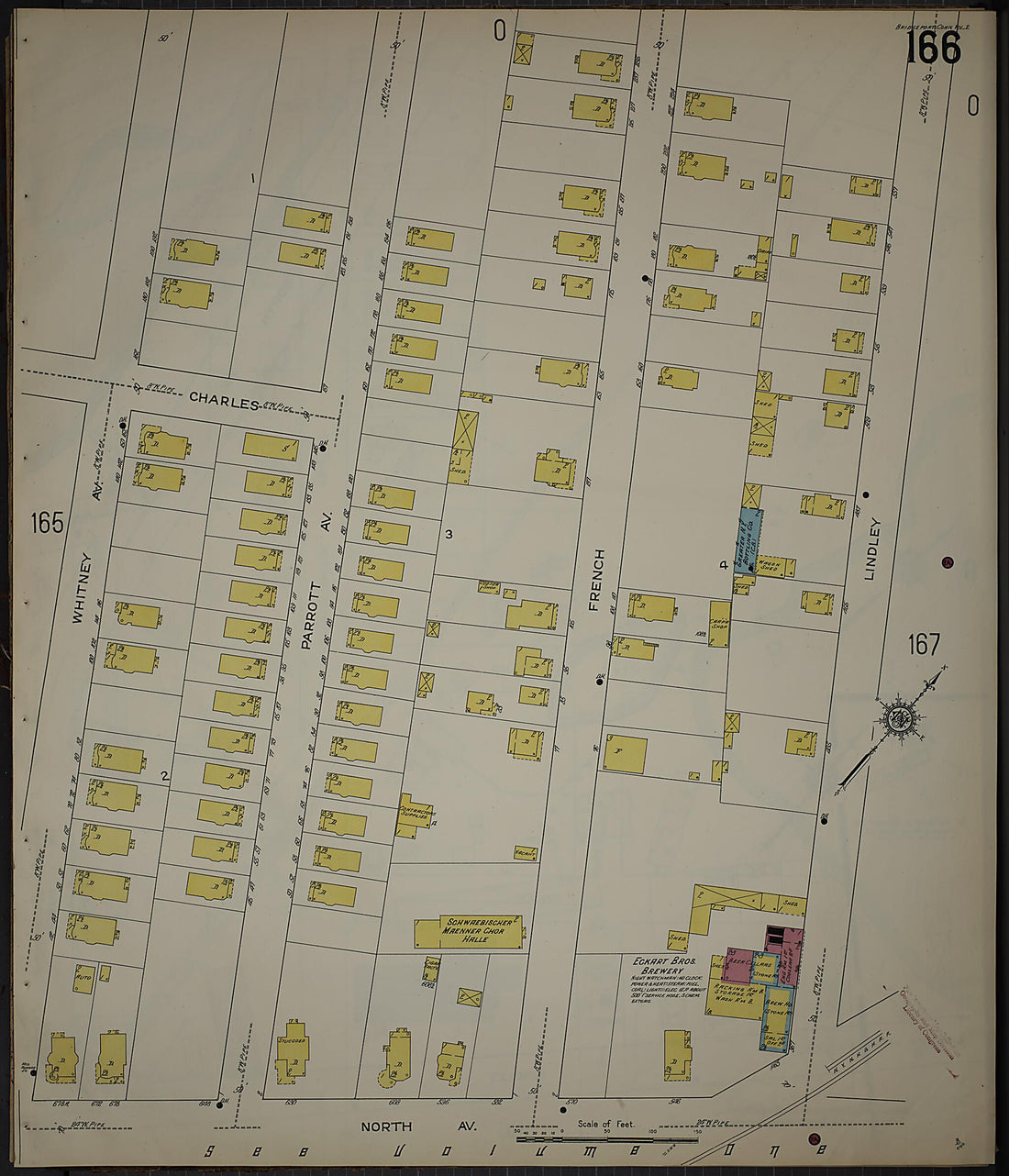 This old map of Bridgeport, Fairfield County, Connecticut was created by Sanborn Map Company in 1913