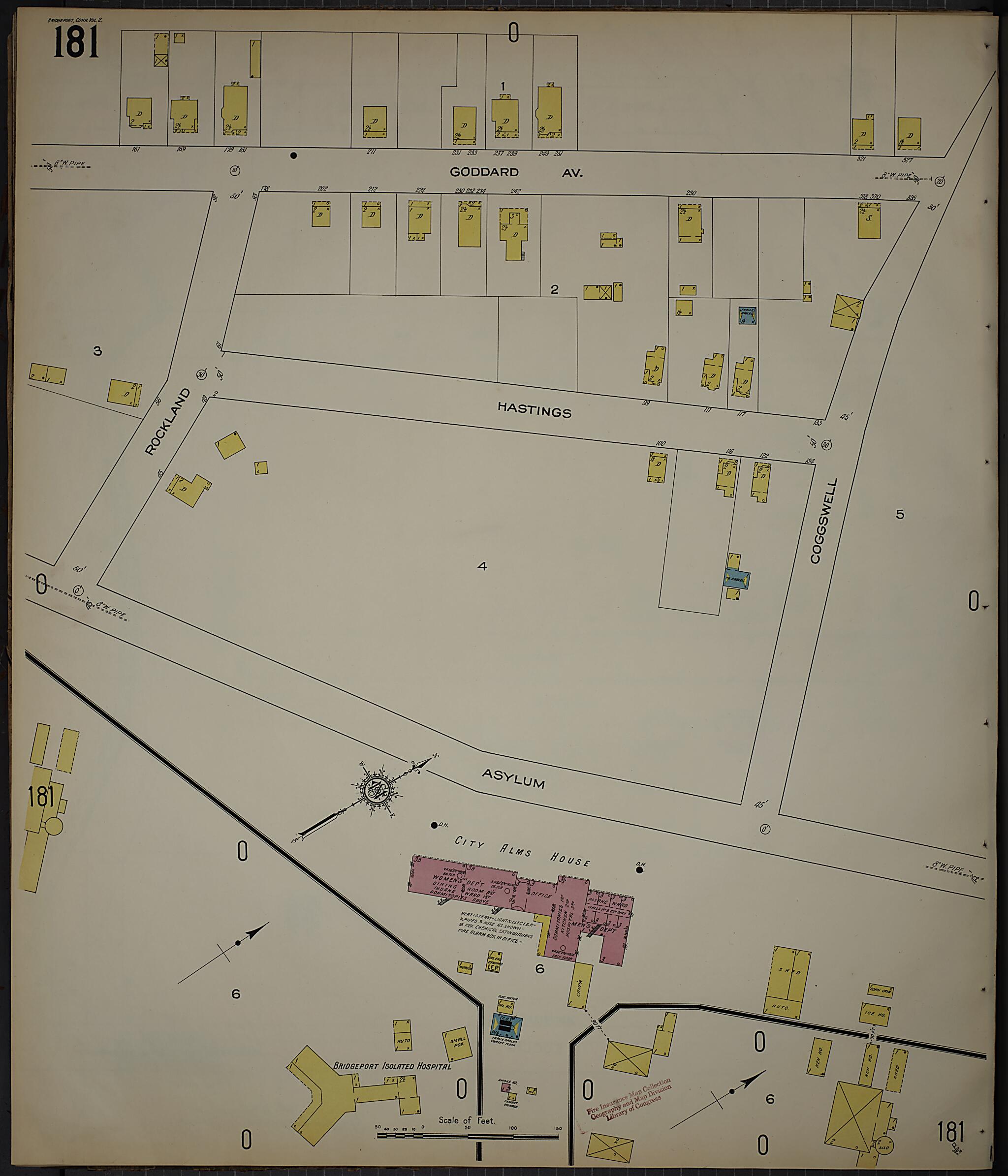 This old map of Bridgeport, Fairfield County, Connecticut was created by Sanborn Map Company in 1913