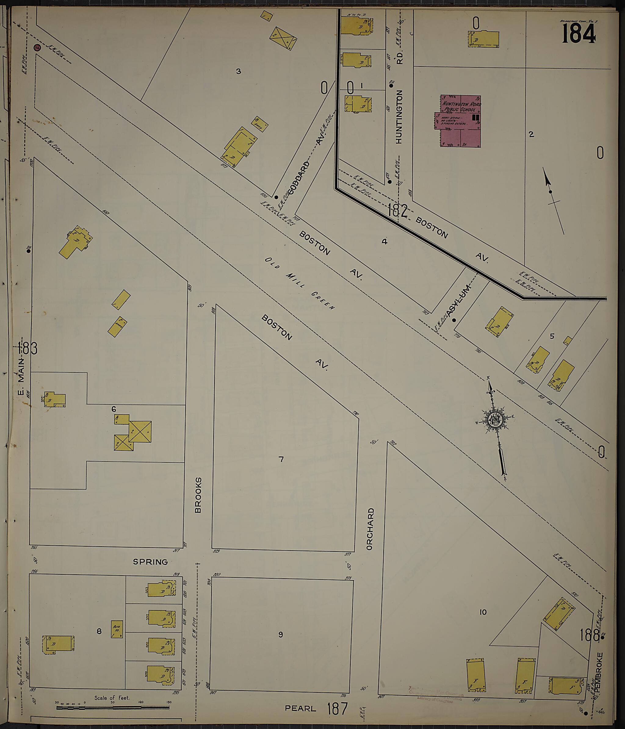This old map of Bridgeport, Fairfield County, Connecticut was created by Sanborn Map Company in 1913