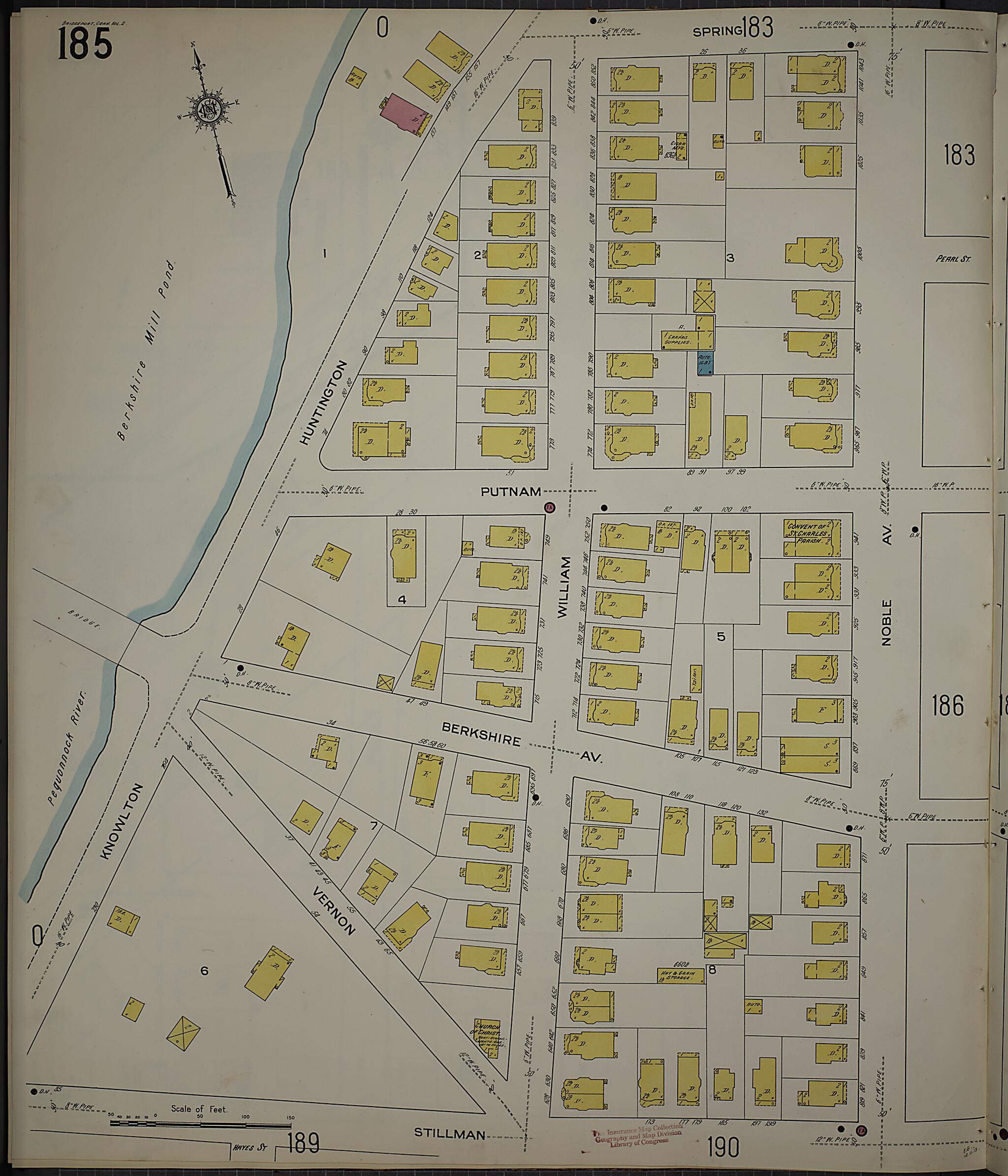 This old map of Bridgeport, Fairfield County, Connecticut was created by Sanborn Map Company in 1913