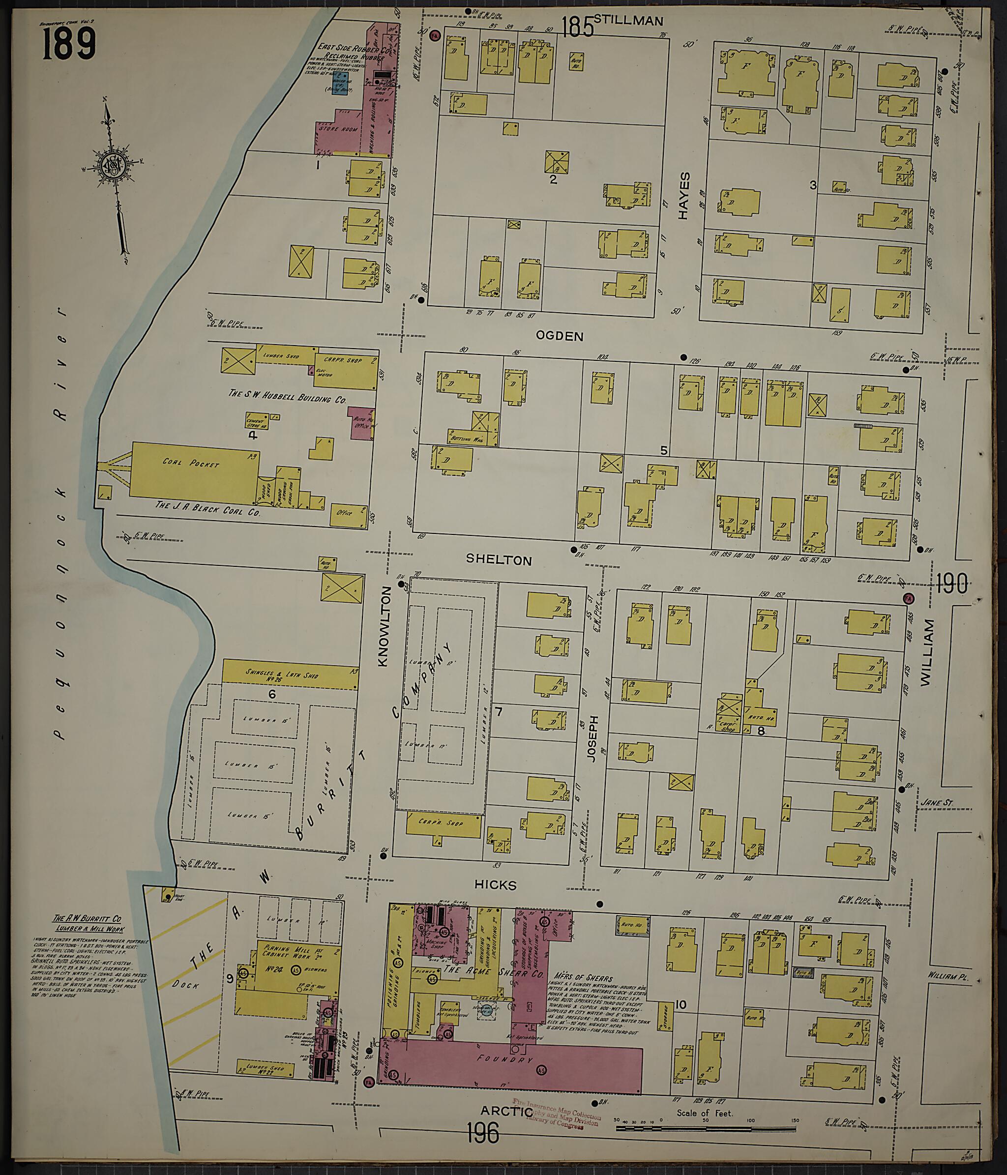 This old map of Bridgeport, Fairfield County, Connecticut was created by Sanborn Map Company in 1913