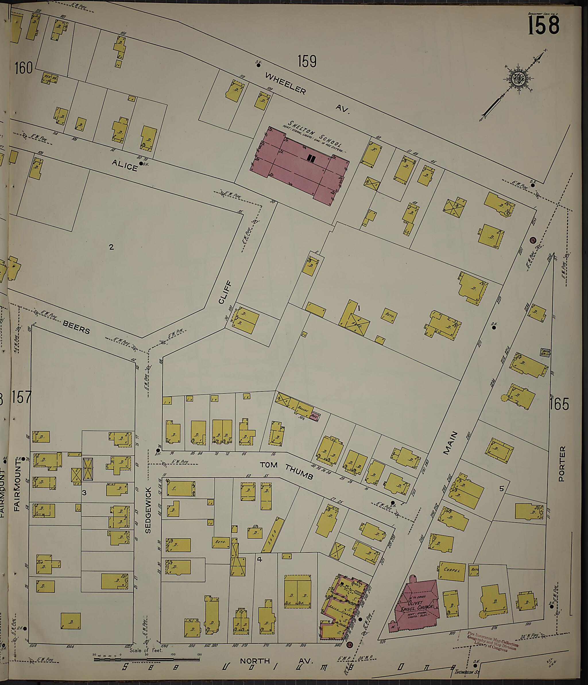 This old map of Bridgeport, Fairfield County, Connecticut was created by Sanborn Map Company in 1913