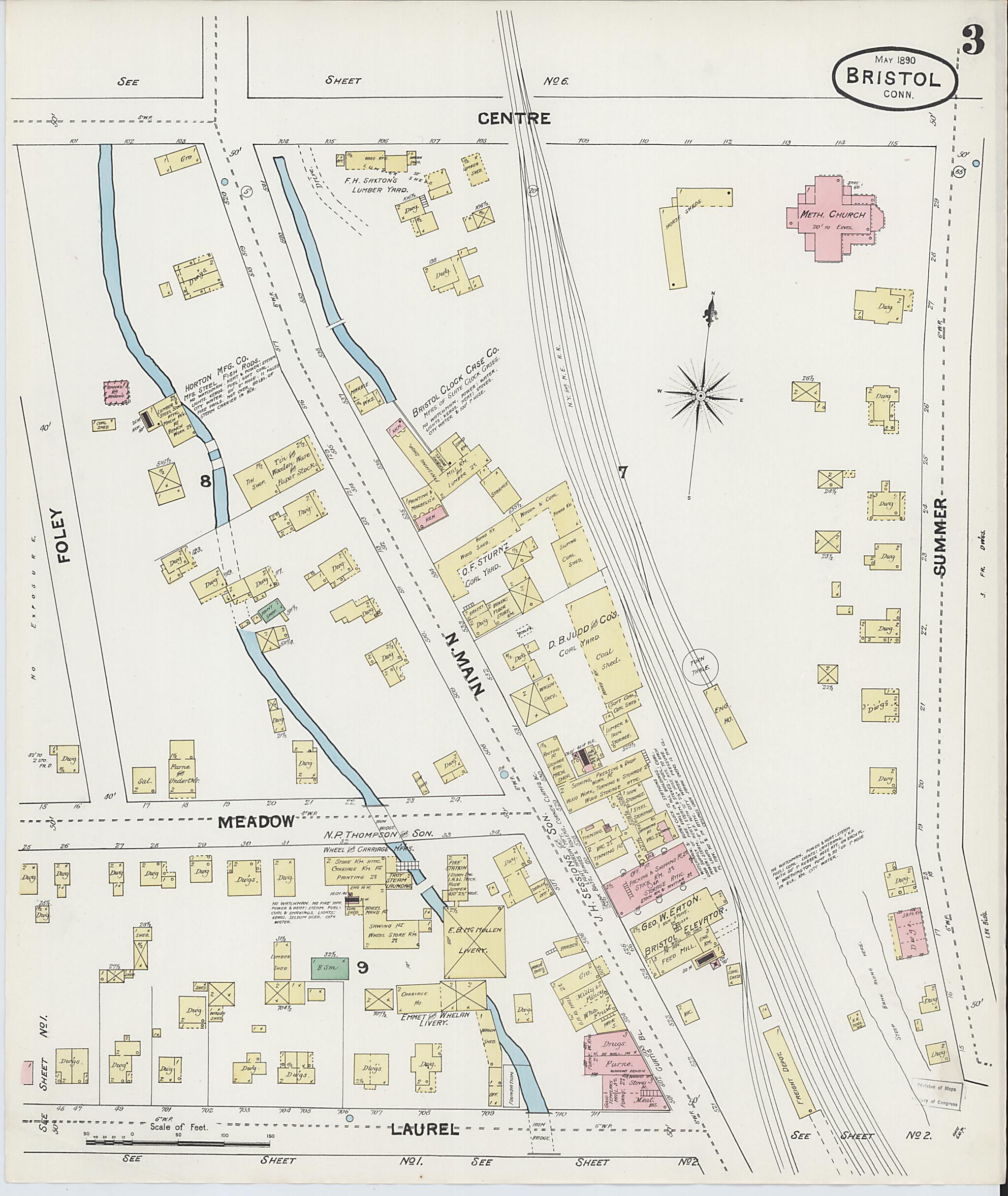 This old map of Forestville, Hartford County, Connecticut was created by Sanborn Map Company in 1890