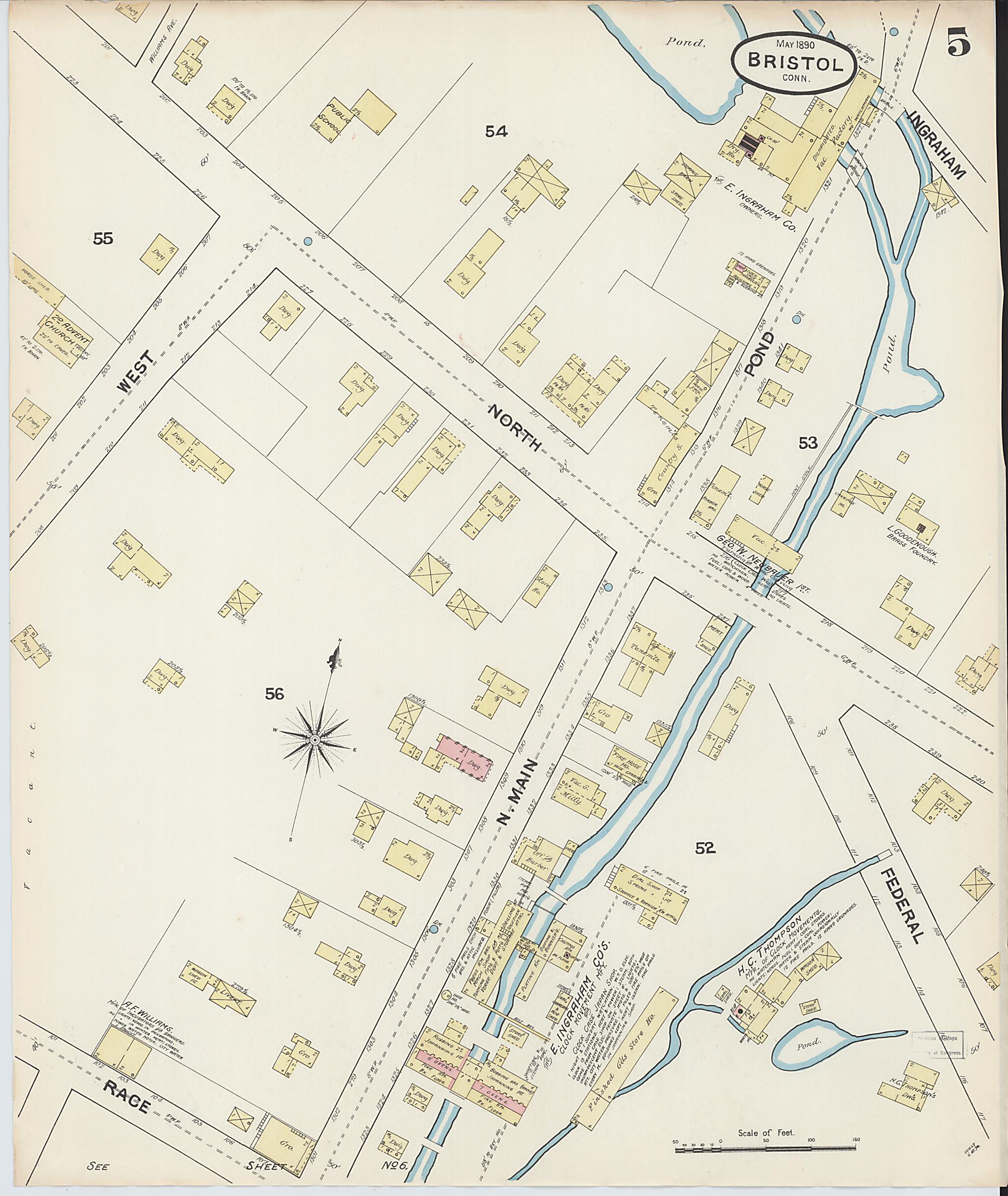 This old map of Forestville, Hartford County, Connecticut was created by Sanborn Map Company in 1890