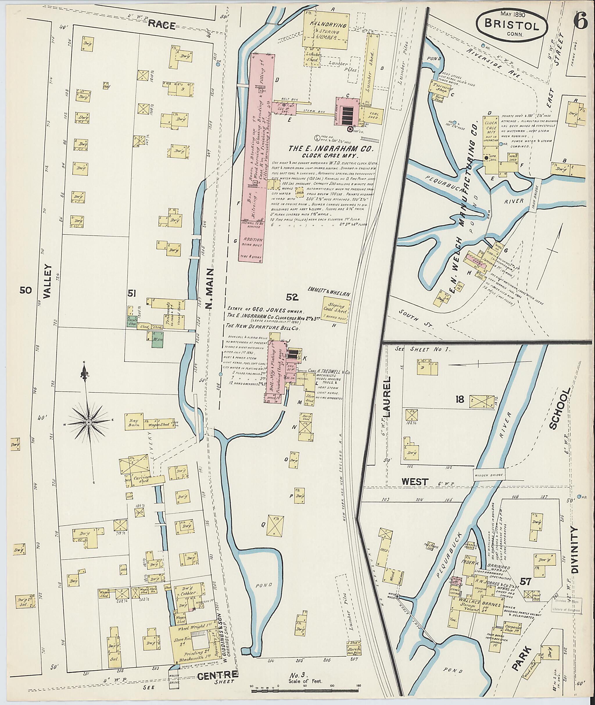 This old map of Forestville, Hartford County, Connecticut was created by Sanborn Map Company in 1890