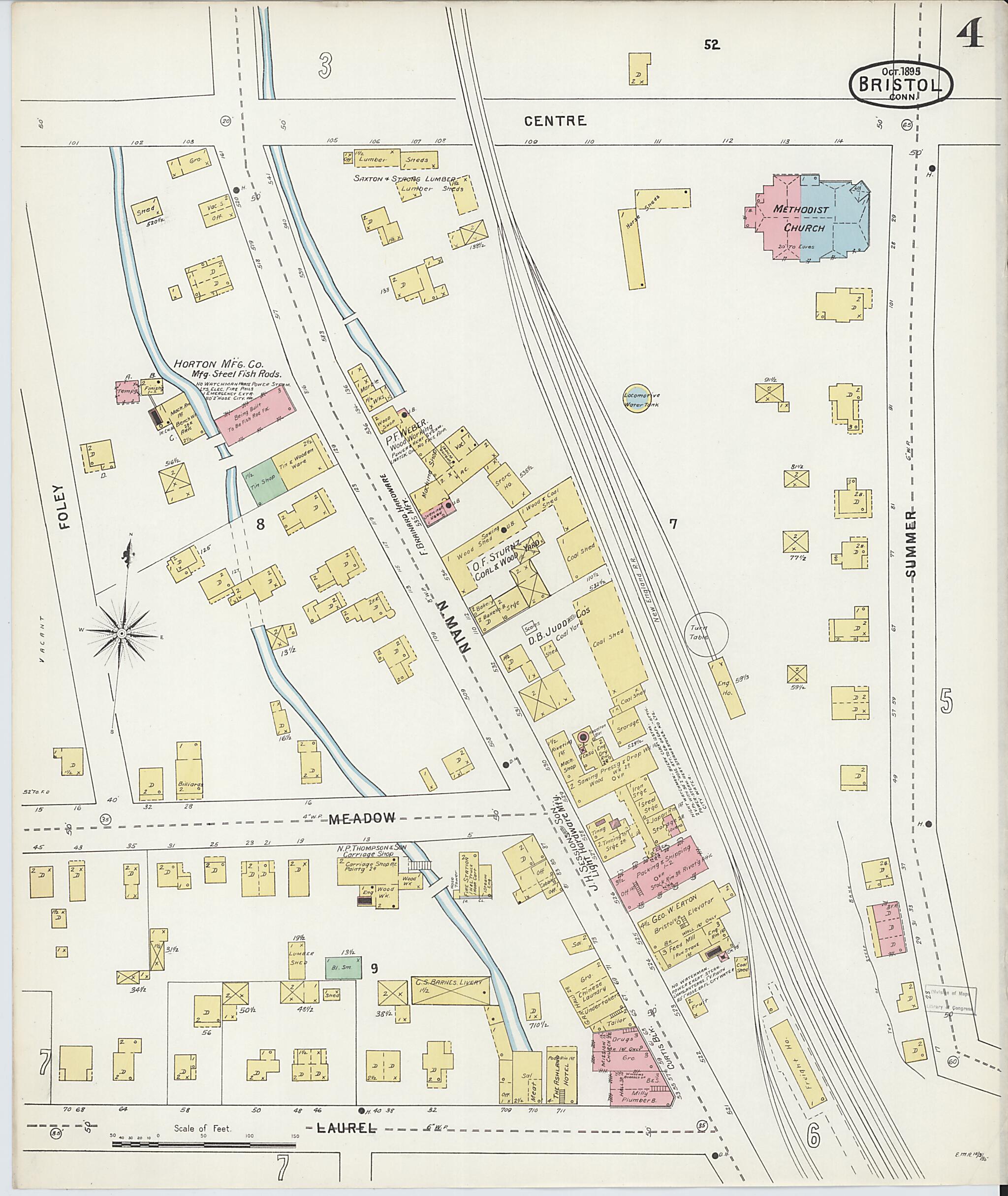 This old map of Forestville, Hartford County, Connecticut was created by Sanborn Map Company in 1895