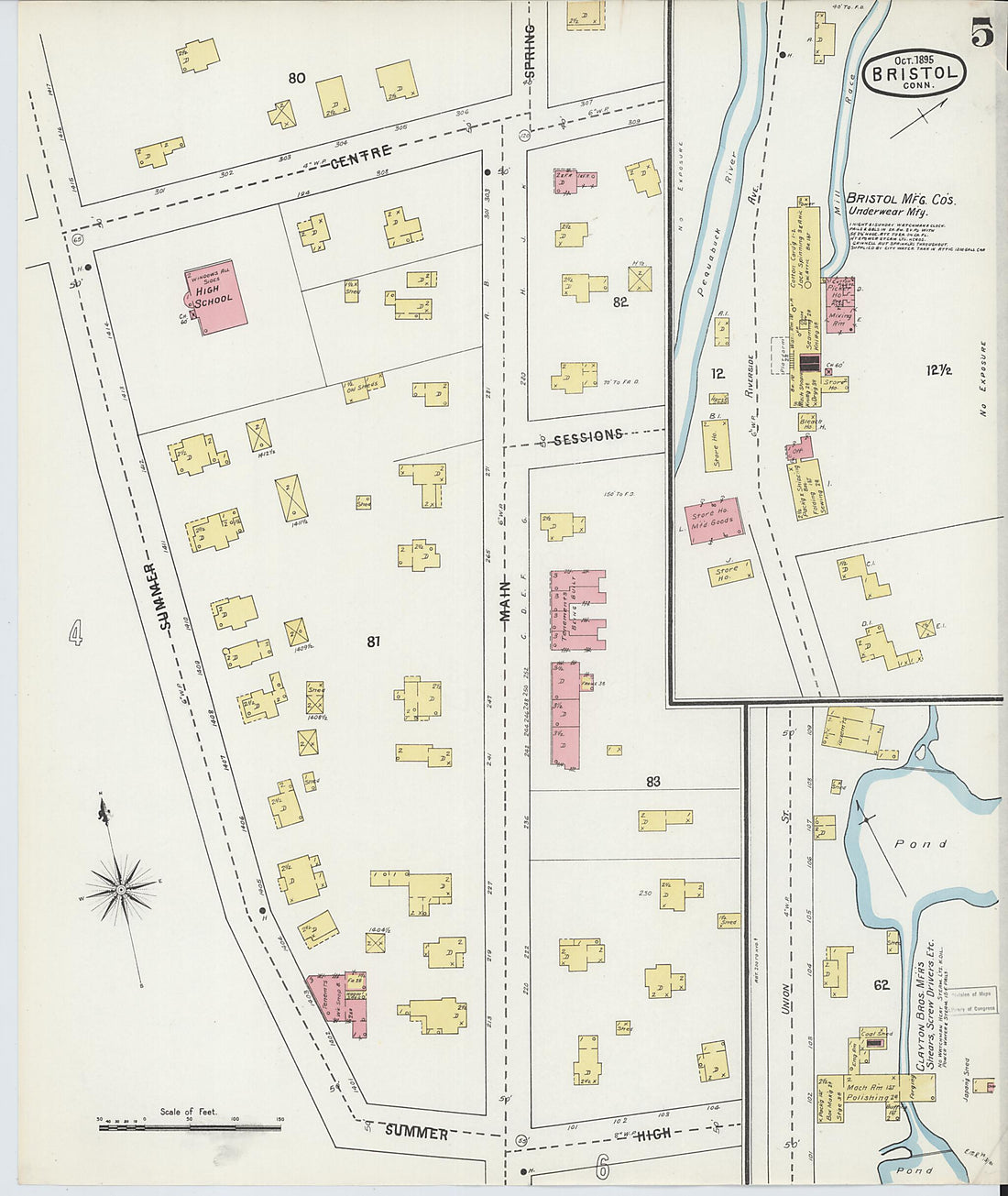 This old map of Forestville, Hartford County, Connecticut was created by Sanborn Map Company in 1895