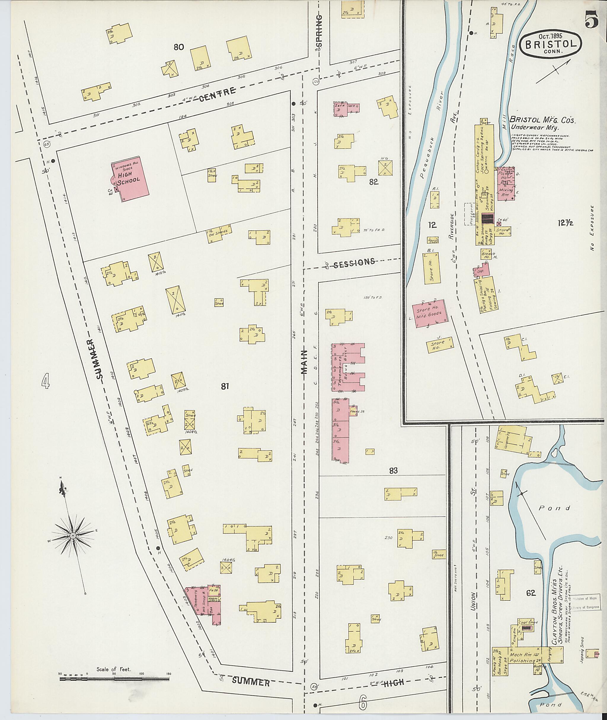 This old map of Forestville, Hartford County, Connecticut was created by Sanborn Map Company in 1895