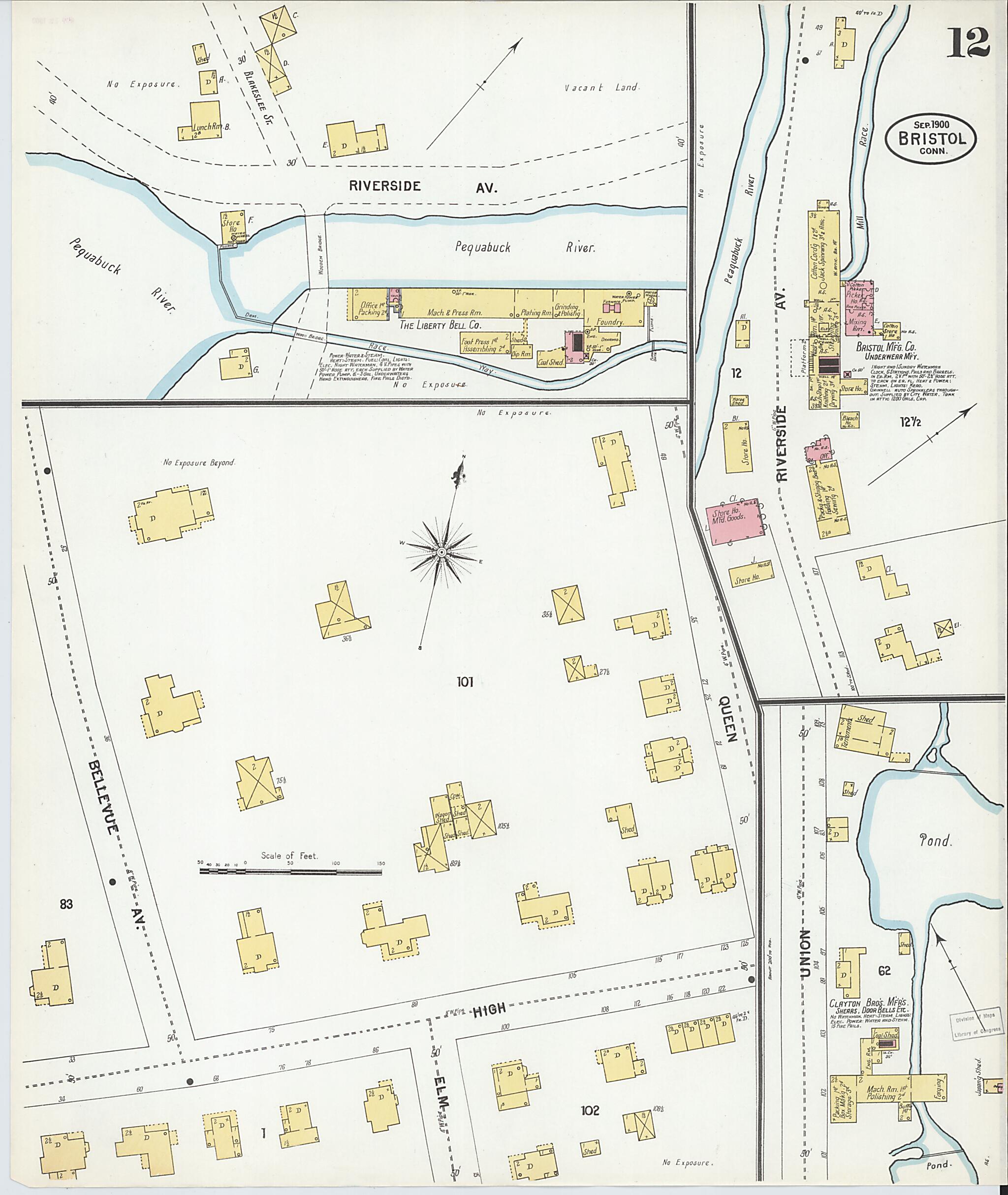 This old map of Forestville, Hartford County, Connecticut was created by Sanborn Map Company in 1900